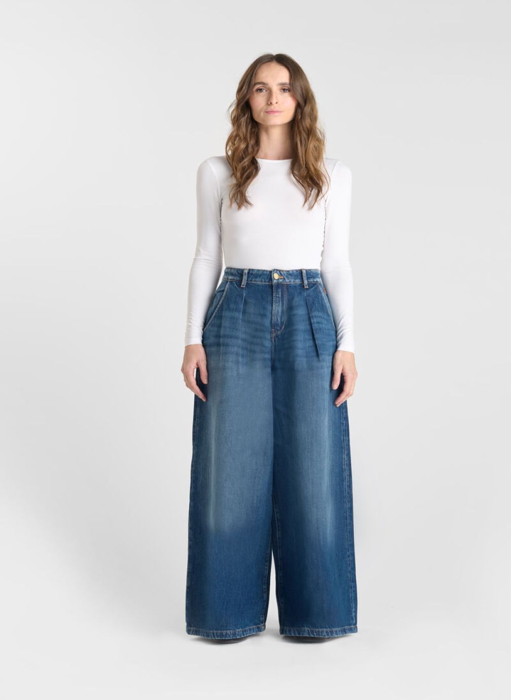 Jeans droit Jeans loose Blue femme bleu Le temps des cerises Jeans droit Jeans loose Blue femme bleu Bleu