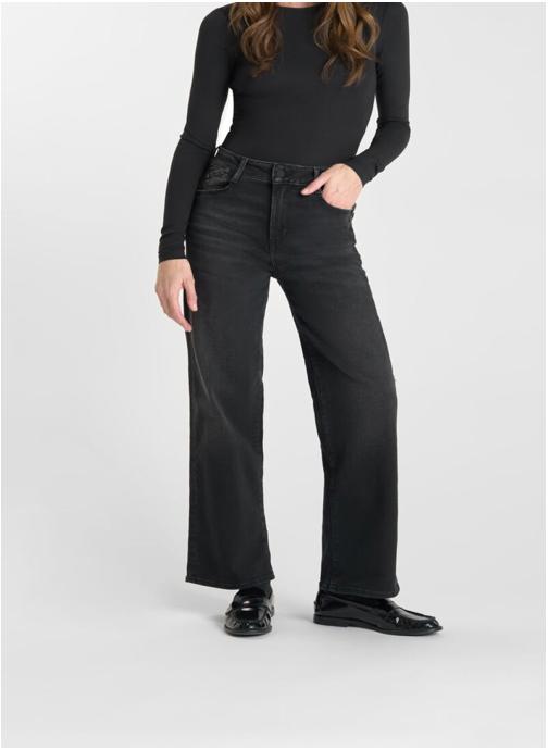 Le temps des cerises Jeans droit Jeans loose Black femme noir
