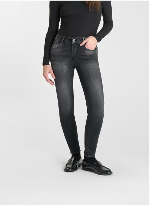 Le temps des cerises Jeans droit Jeans push-up slim taille haute PULP Black femme noir