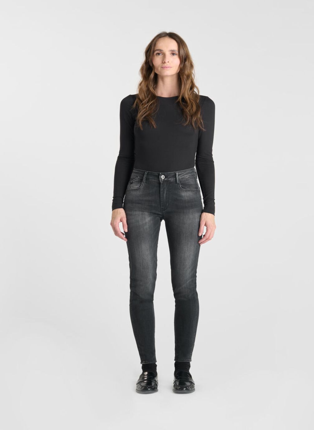 Jeans droit Jeans push-up slim taille haute PULP Black femme noir Le temps des cerises Jeans droit Jeans push-up slim taille haute PULP Black femme noir Noir