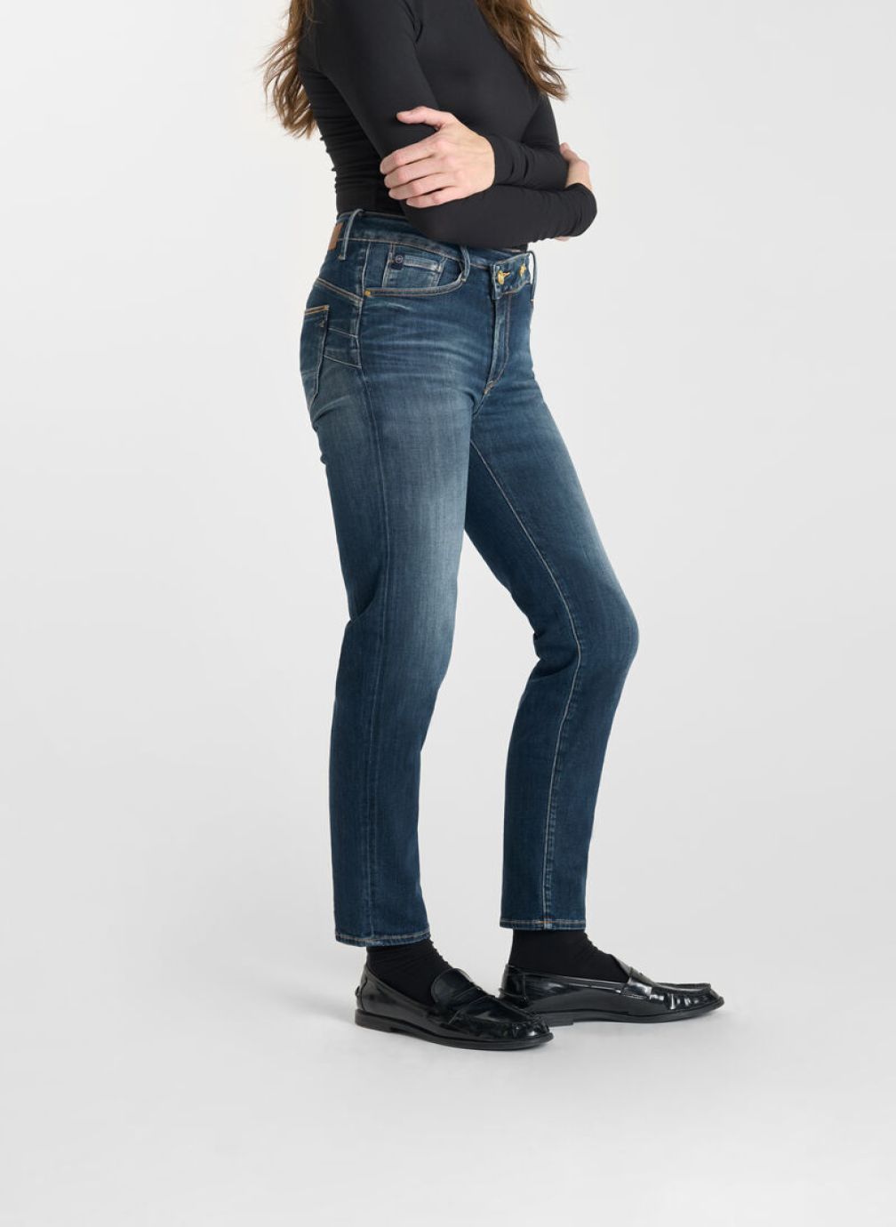 Jeans droit Jeans push-up droite taille haute PULP Blue femme bleu Le temps des cerises Jeans droit Jeans push-up droite taille haute PULP Blue femme bleu Bleu