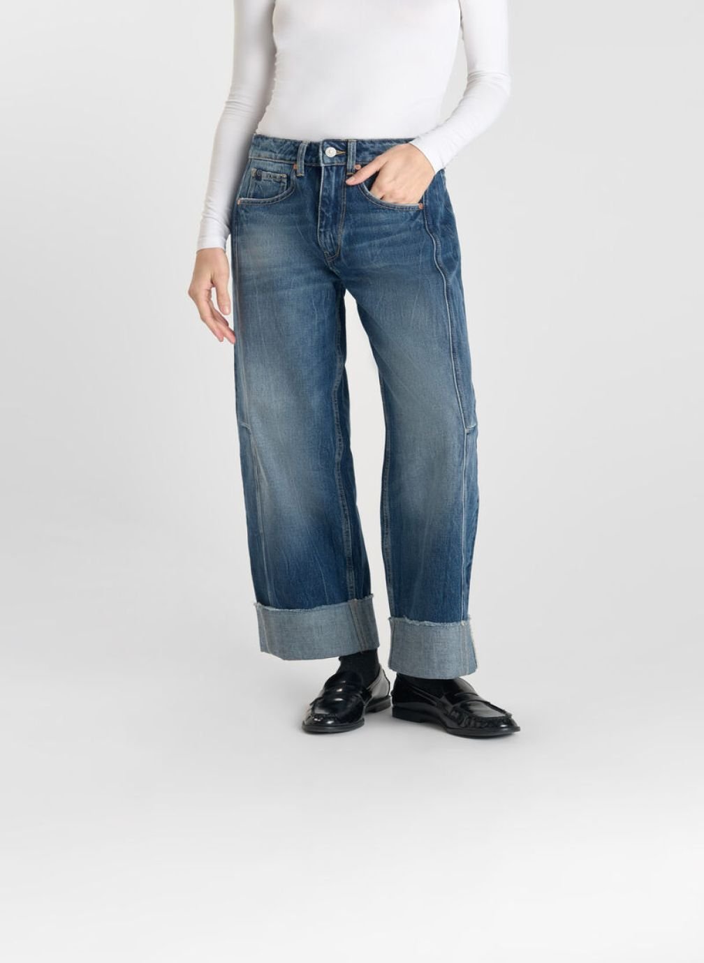 Jeans droit Jeans loose Blue femme bleu Le temps des cerises Jeans droit Jeans loose Blue femme bleu Bleu