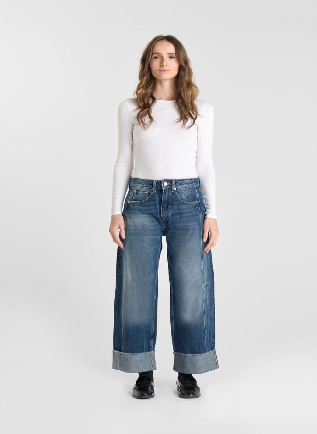 Jeans droit Jeans loose Blue femme bleu Le temps des cerises Jeans droit Jeans loose Blue femme bleu Bleu