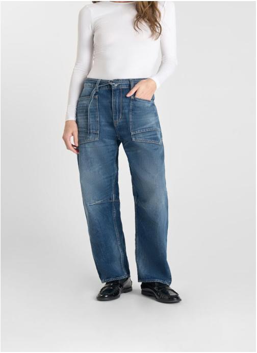 Le temps des cerises Jeans droit Jeans loose Blue femme bleu