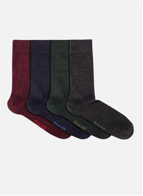 Pirin Hill Chaussettes Coffret de 4 paire de chaussetes Laine Chat homme bordeaux