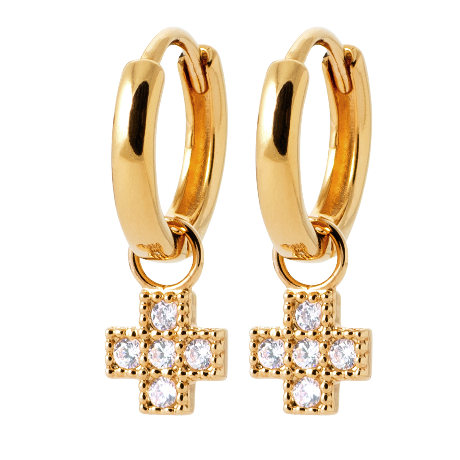 Boucles D'Oreilles Percées Or Pampille Avec Pierre De La Chance - Modèle B4068 (Occasion)