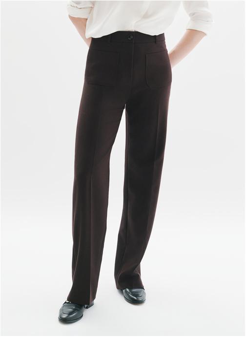 Caroll Pantalons droit 252P-PELLEYVILLE femme marron