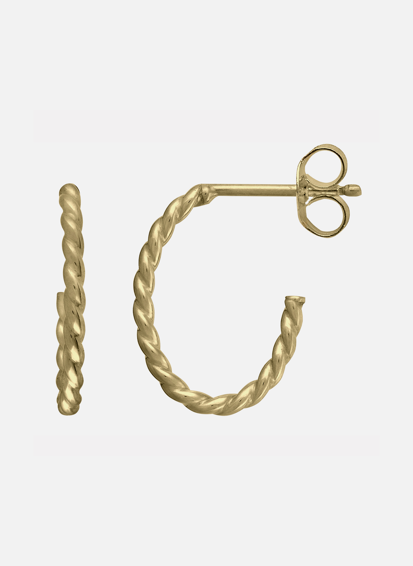 Boucles D'Oreilles Clip Demi-Créoles Larges Torsadées Pour Oreilles Non Percées