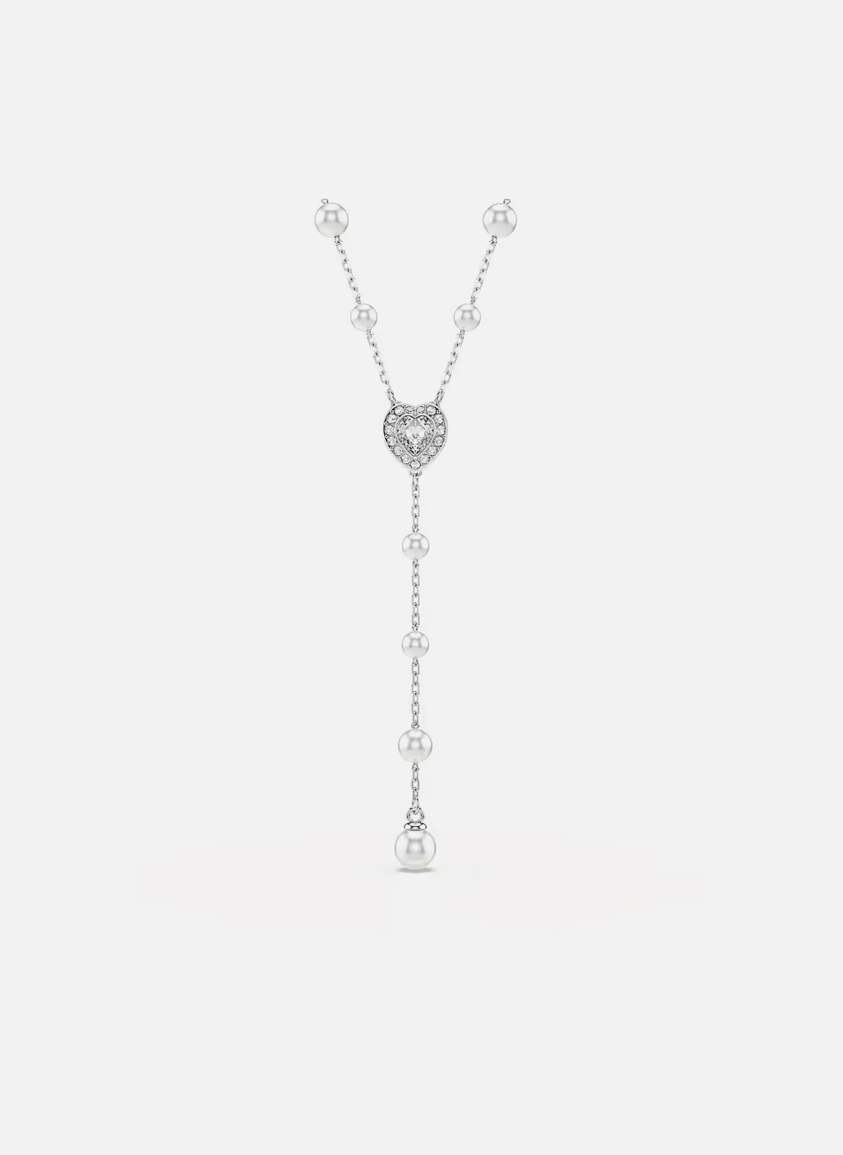 Collier Argenté Avec Perles De Cristal à Facettes – Bijou Vintage Numéro 5265 – Très Bon état