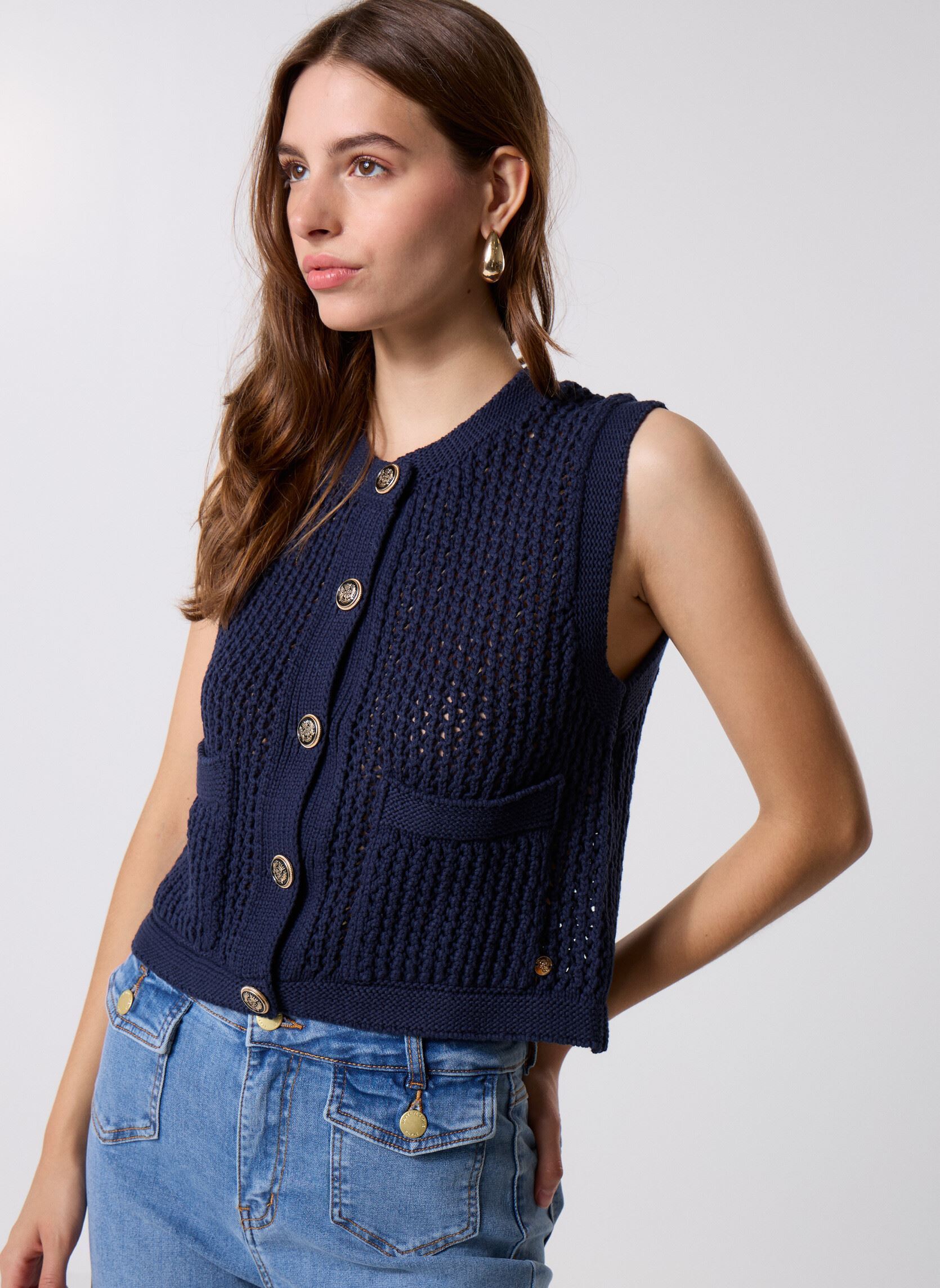 Vesten Milana Gilet dames blauw La Petite Etoile Vesten Milana Gilet dames blauw Marine