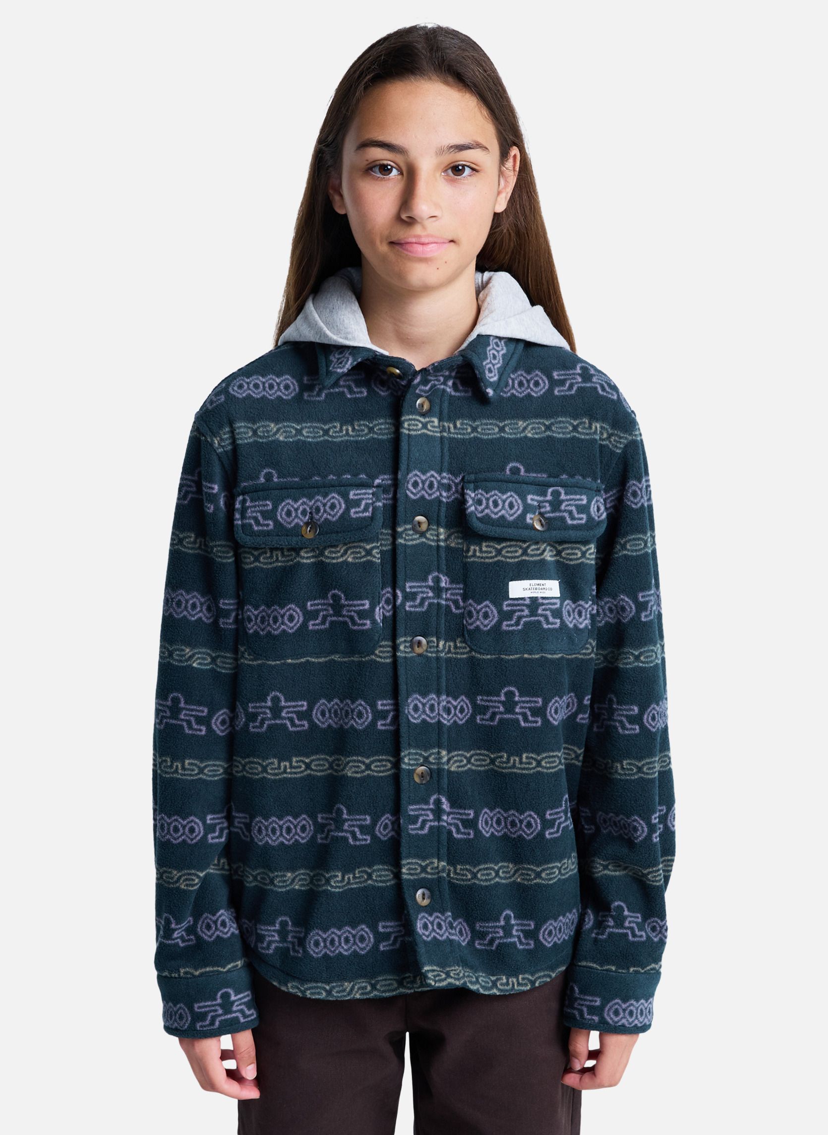 Blousons Surchemise POLAR HOODED OVERSHIRT Y garçon bleu Element Blousons Surchemise POLAR HOODED OVERSHIRT Y garçon bleu Bleu
