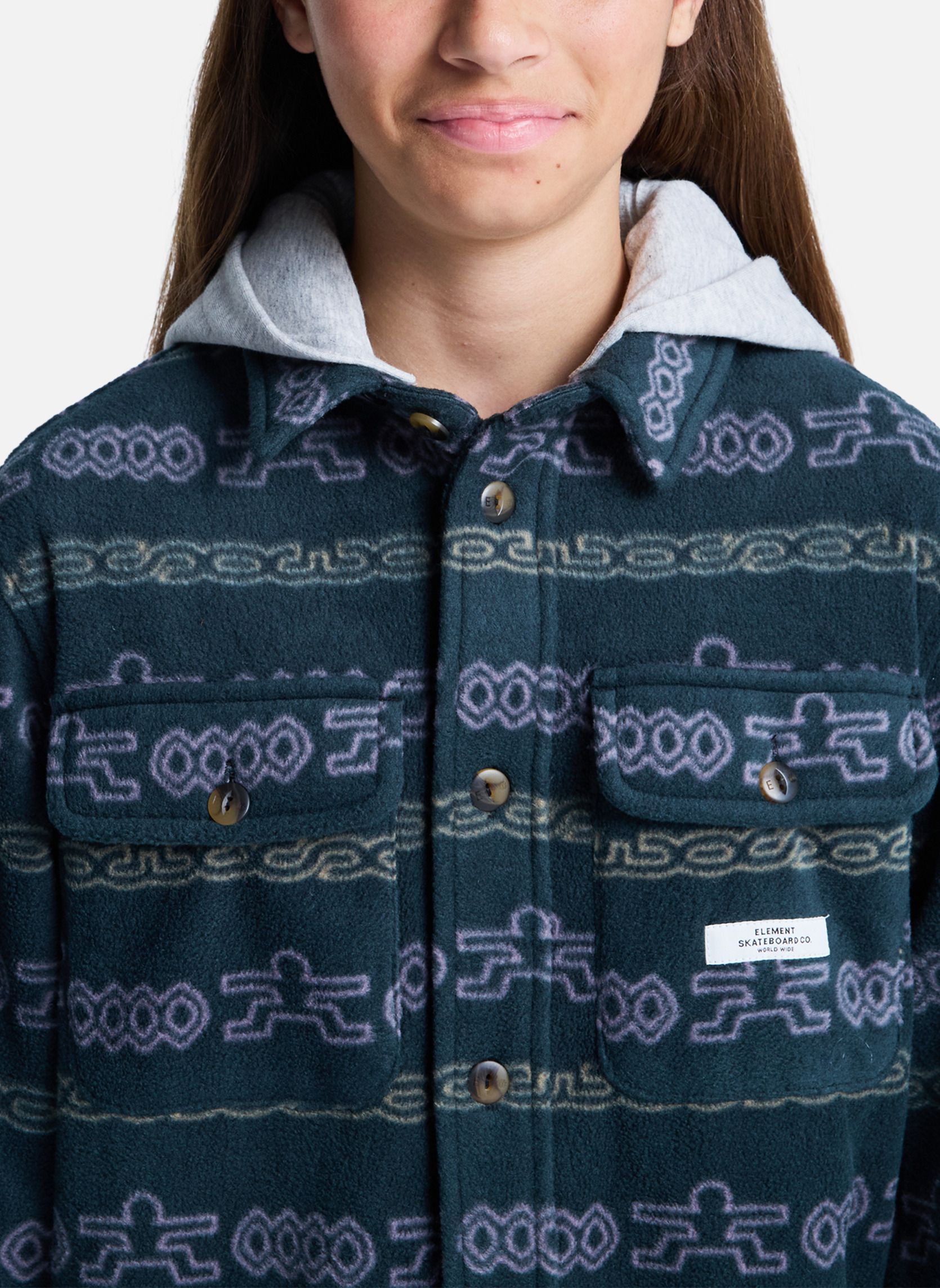 Blousons Surchemise POLAR HOODED OVERSHIRT Y garçon bleu Element Blousons Surchemise POLAR HOODED OVERSHIRT Y garçon bleu Bleu