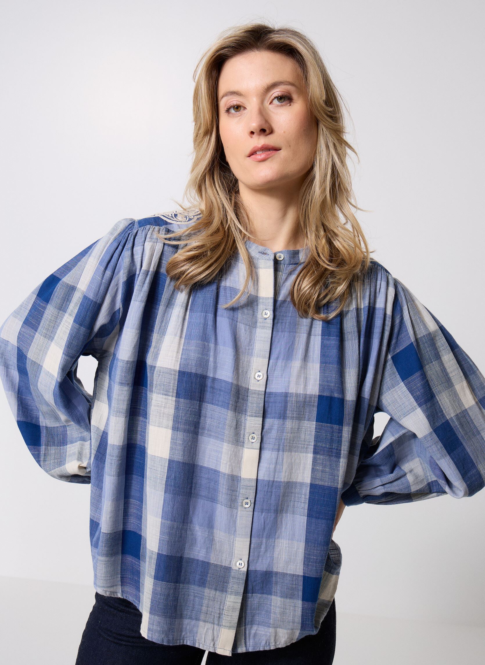 Blouses met lange mouwen Brinda dames blauw La Petite Etoile Blouses met lange mouwen Brinda dames blauw 20-BLEU
