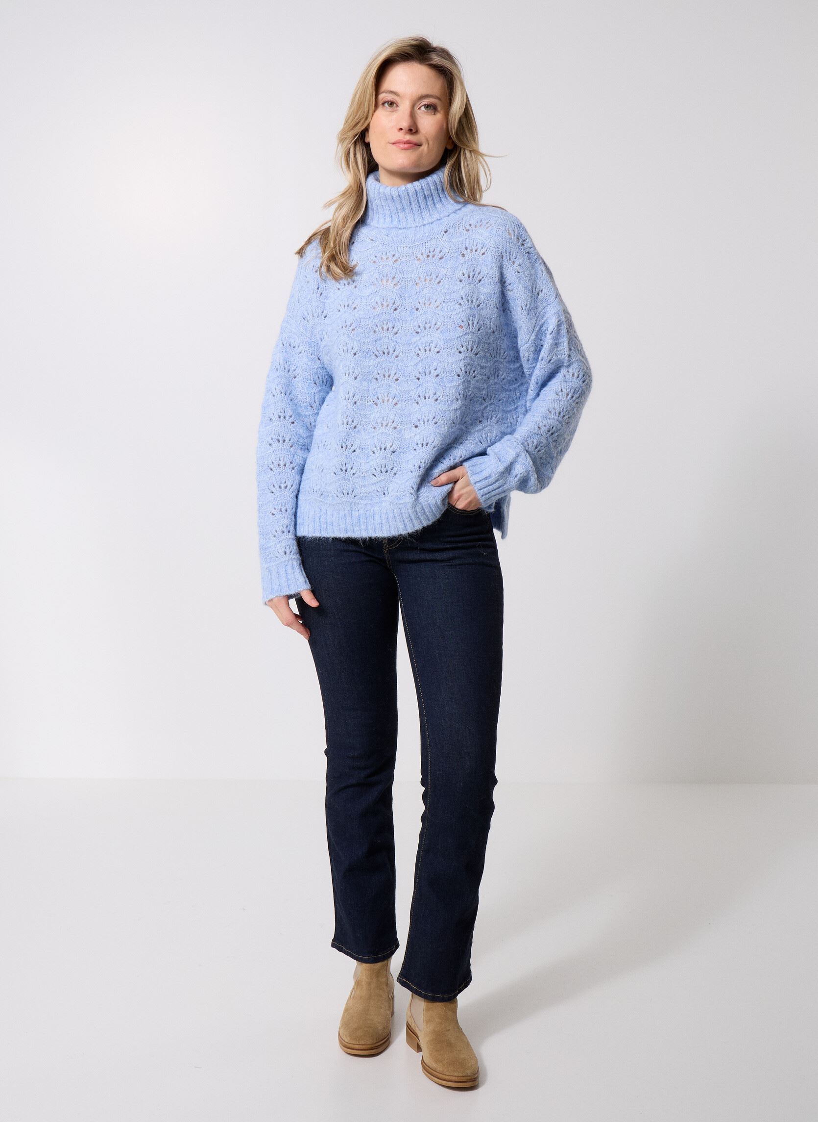 Pulls Madison femme bleu La Petite Etoile Pulls Madison femme bleu 21-Bleu Ciel