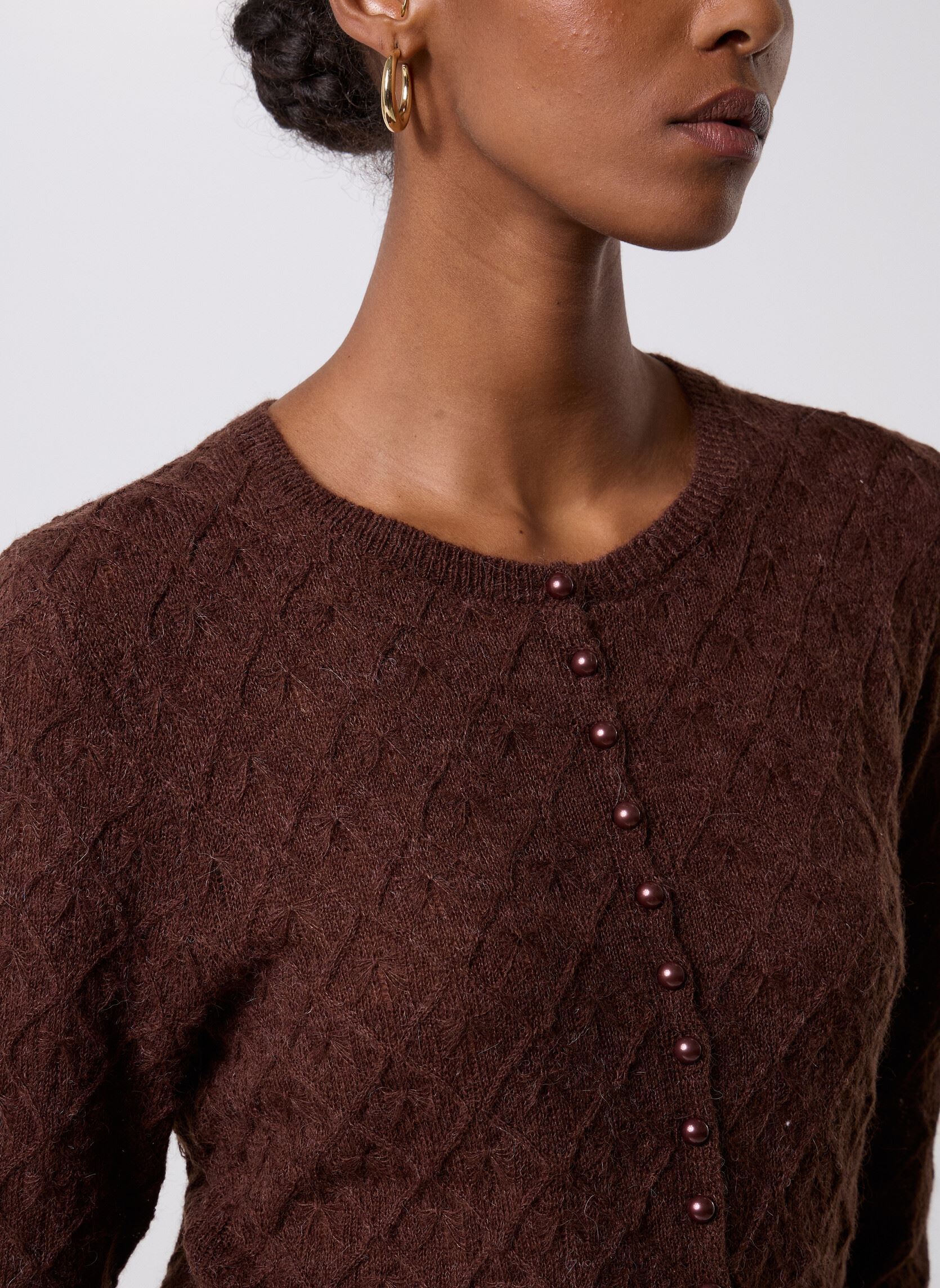 Strickjacken und Westen Meg damen braun La Petite Etoile Strickjacken und Westen Meg damen braun 16-MARRON