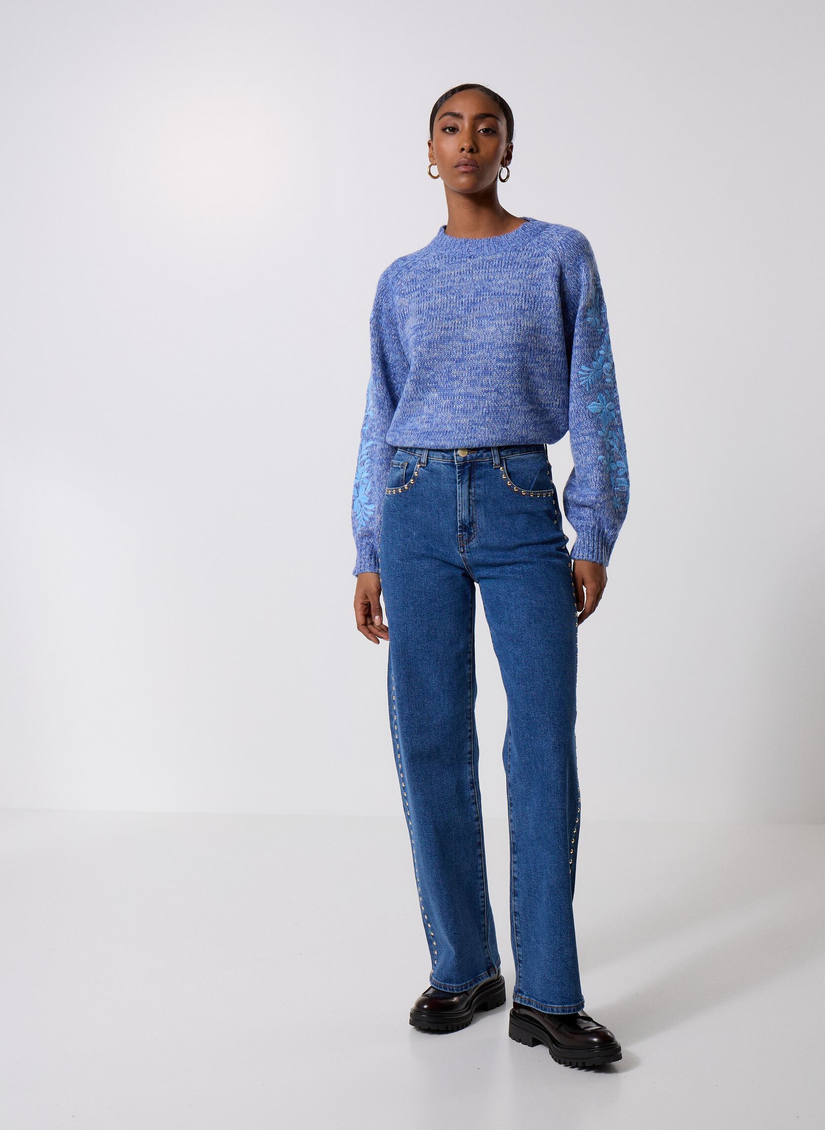 Rechte jeans / Straight Leg Jeans Zephyn dames blauw La Petite Etoile Rechte jeans / Straight Leg Jeans Zephyn dames blauw 94-Wash
