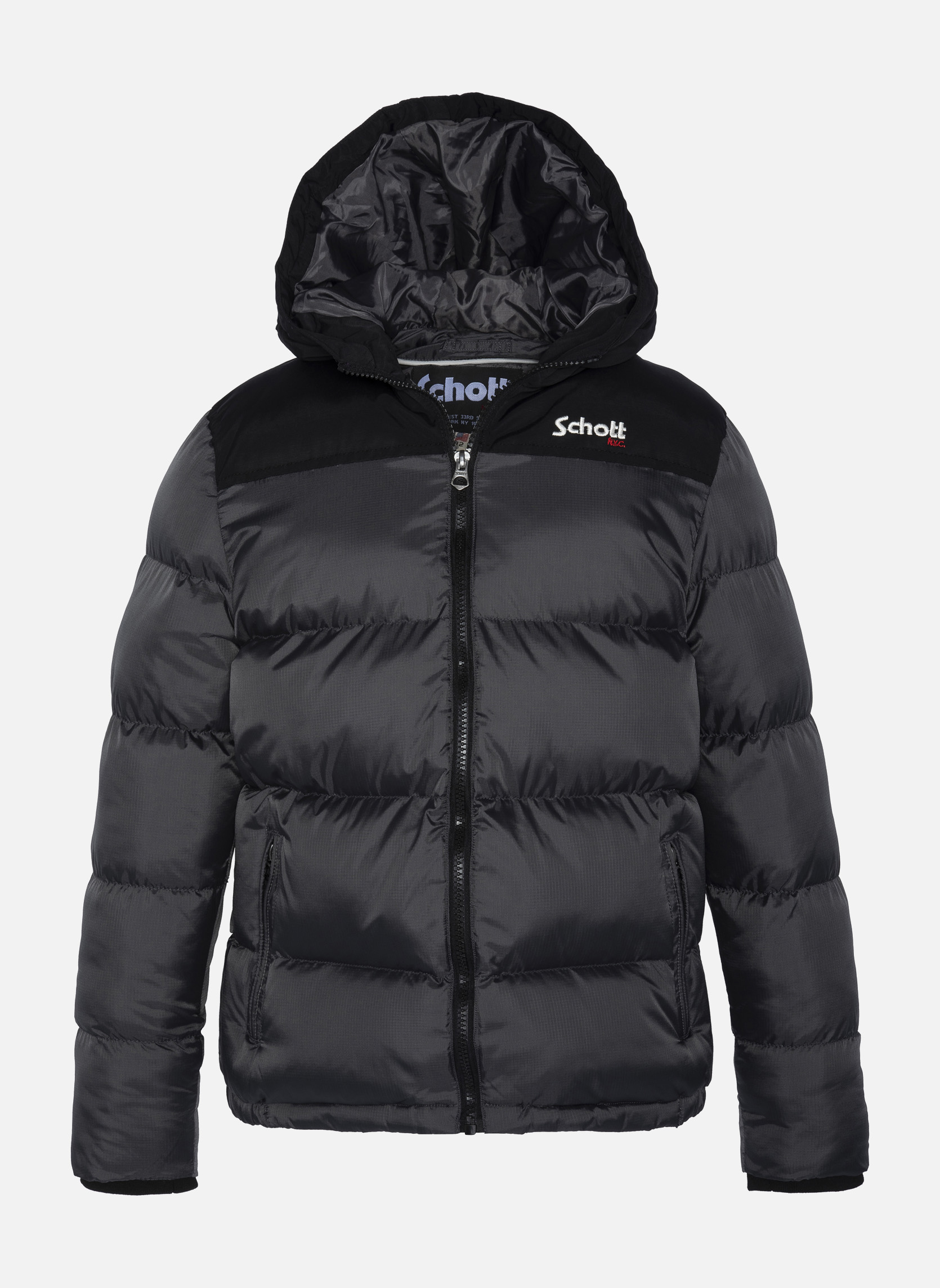 Manteau SCHOTT En Laine Gris - Taille 38 Pour Homme - Occasion En Très Bon état