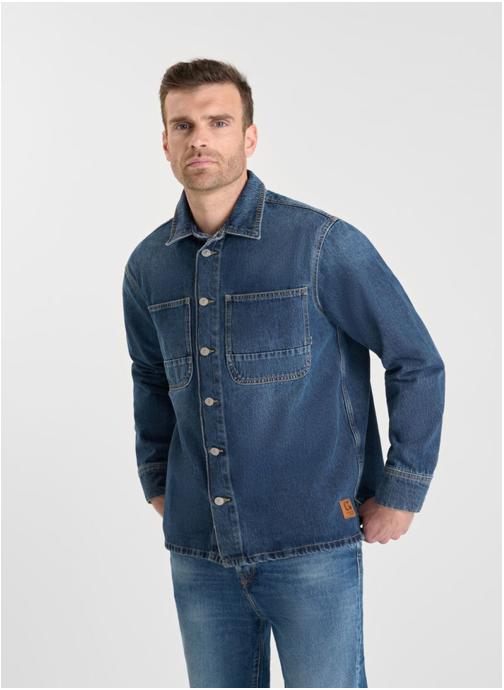Le temps des cerises Chemises Chemise en jeans HISA Blue homme bleu