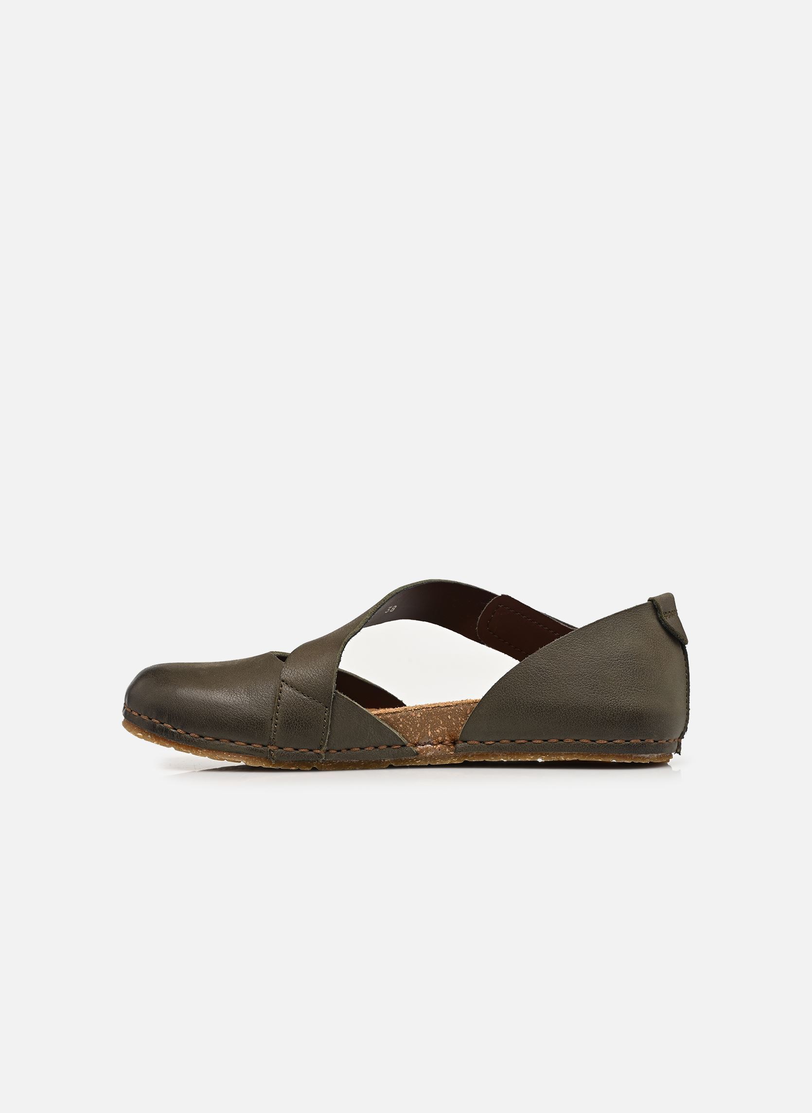 Platte sandalen CRETA 0384 dames groen Art Platte sandalen CRETA 0384 dames groen Kaki