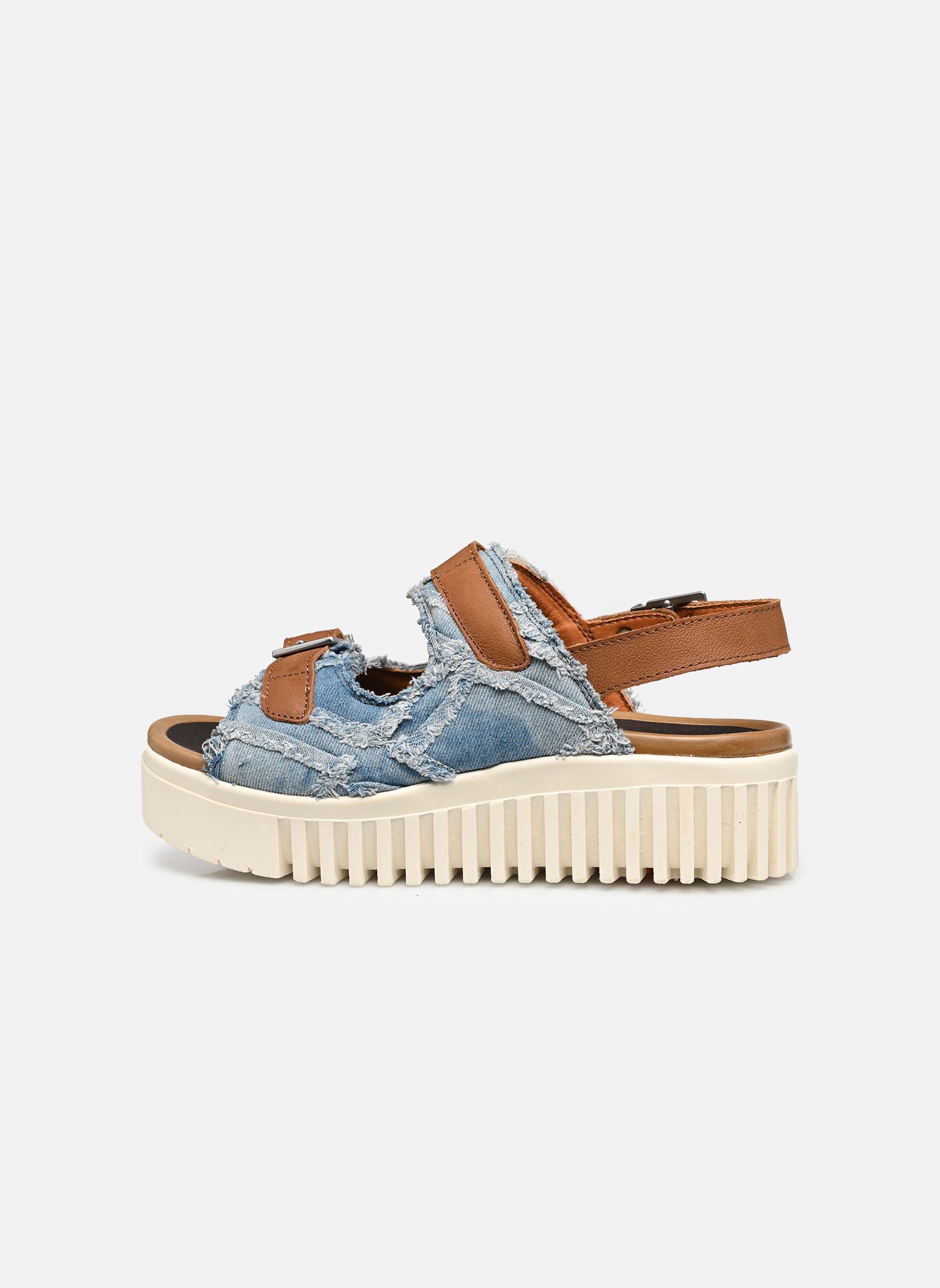 Sandales compensées et plateformes BRIGHTON 1677S femme bleu Art Sandales compensées et plateformes BRIGHTON 1677S femme bleu DENIM-CUERO