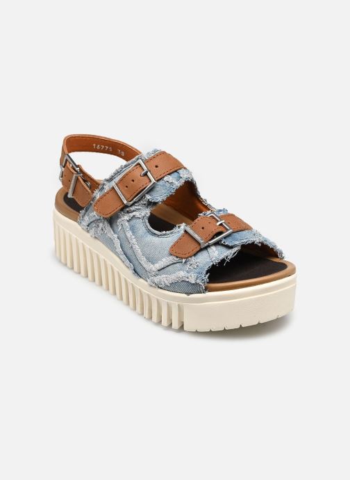 Art Sandalen met sleehak en plateau BRIGHTON 1677S dames blauw