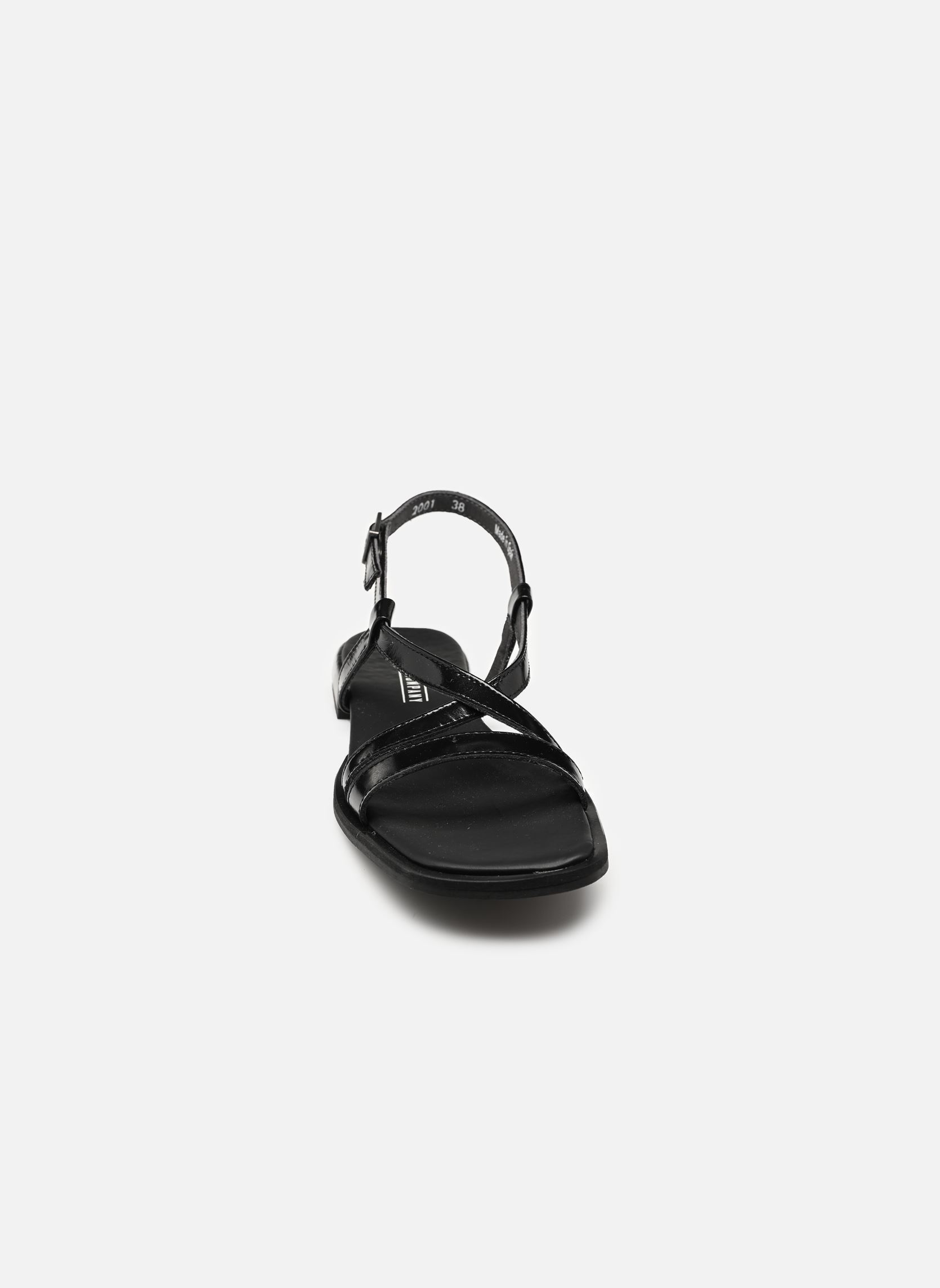 Platte sandalen BERGAMO 2001 dames zwart Art Platte sandalen BERGAMO 2001 dames zwart Black