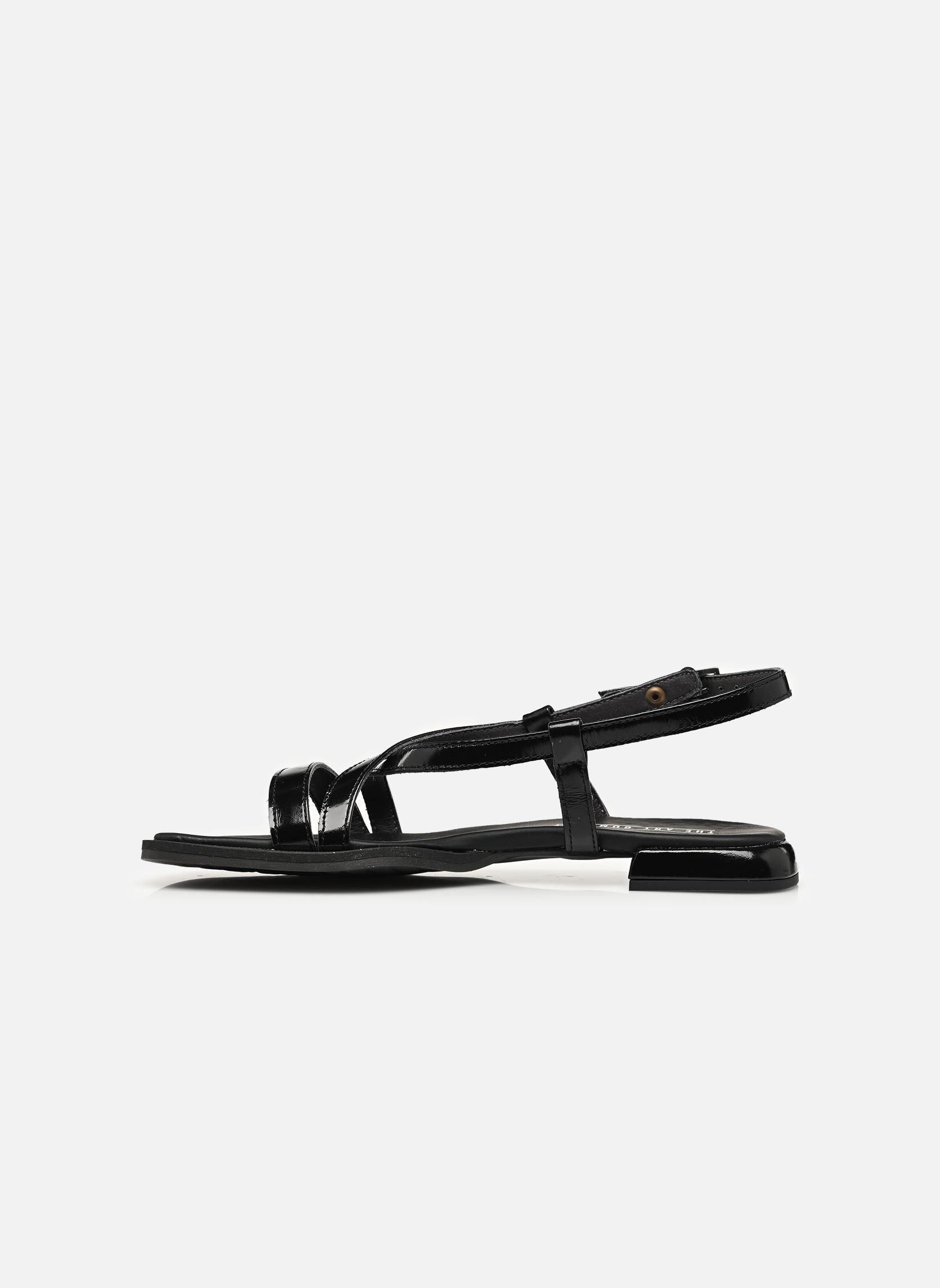 Platte sandalen BERGAMO 2001 dames zwart Art Platte sandalen BERGAMO 2001 dames zwart Black