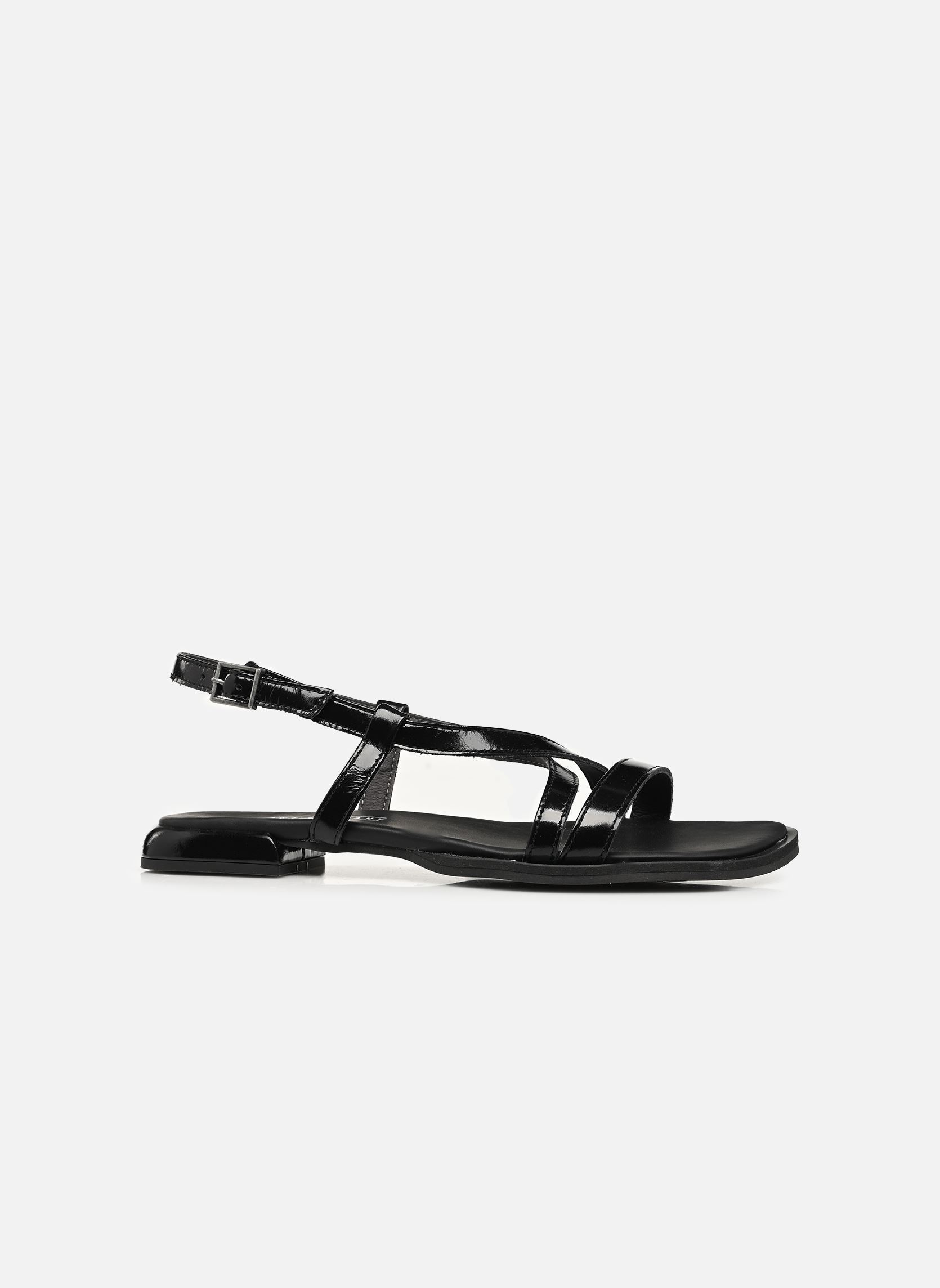 Platte sandalen BERGAMO 2001 dames zwart Art Platte sandalen BERGAMO 2001 dames zwart Black