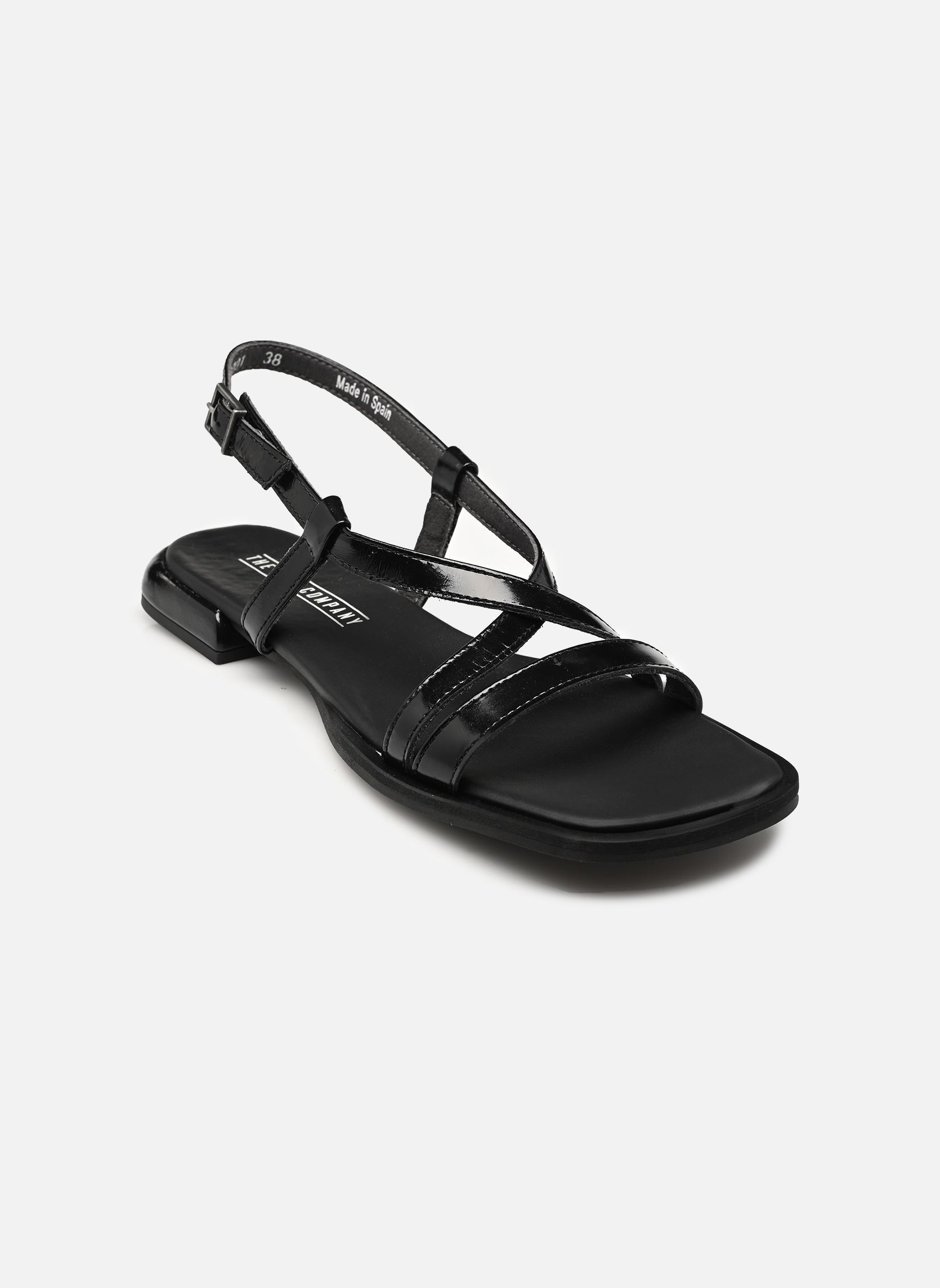 Platte sandalen BERGAMO 2001 dames zwart Art Platte sandalen BERGAMO 2001 dames zwart Black