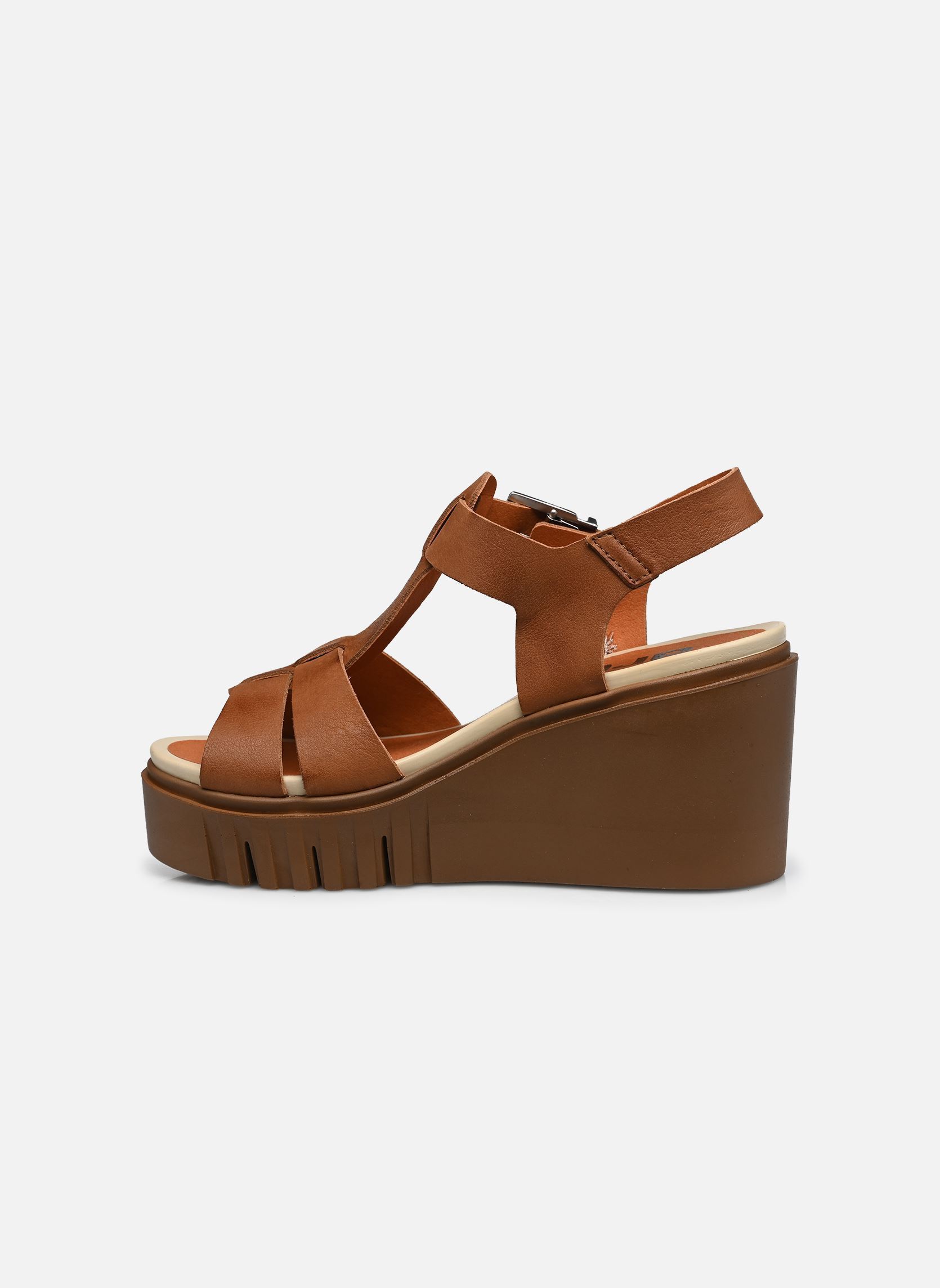 Sandalen met sleehak en plateau CATANIA 2084 dames bruin Art Sandalen met sleehak en plateau CATANIA 2084 dames bruin Cuero