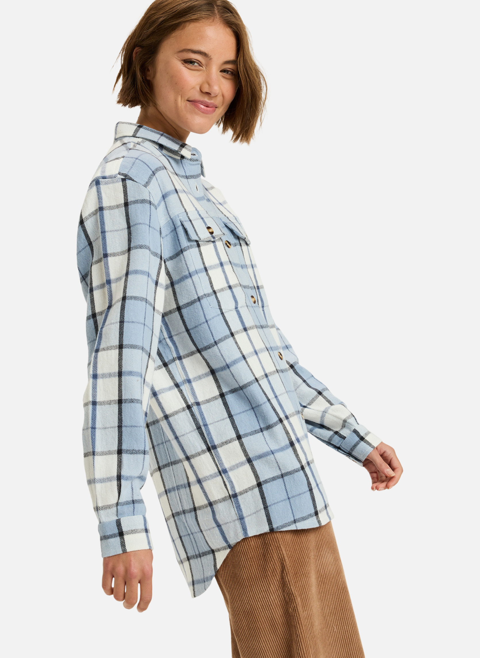 Chemises Let It Go Flannel femme bleu Roxy Chemises Let It Go Flannel femme bleu Bleu