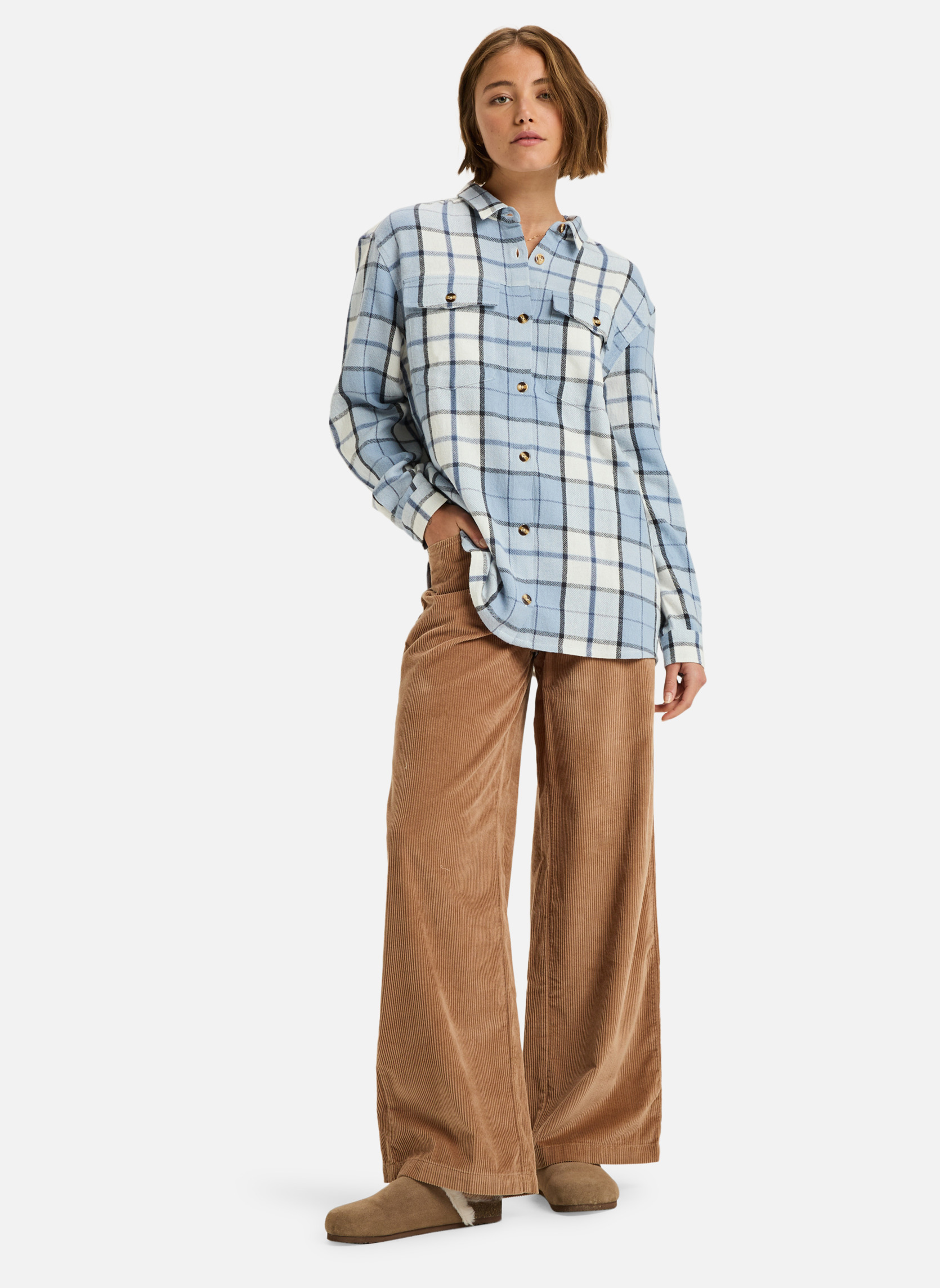Chemises Let It Go Flannel femme bleu Roxy Chemises Let It Go Flannel femme bleu Bleu