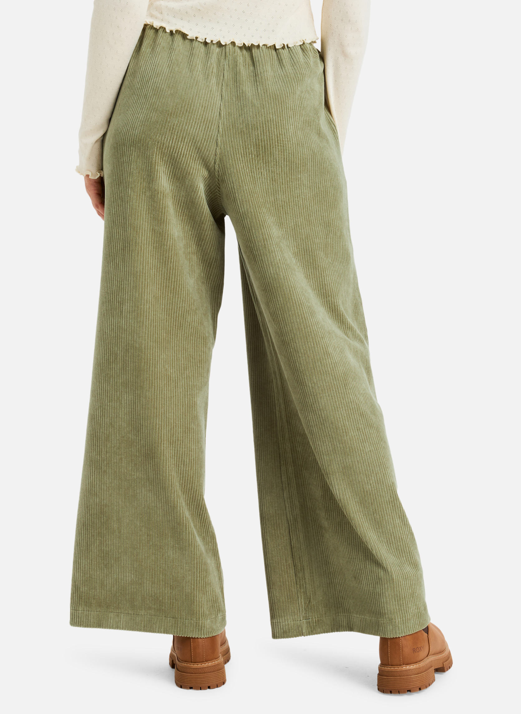 Pantalons droit Easy Wear/Coupe confortable - Pantalon en velours côtelé LEKEITIO KNIT. femme vert Roxy Pantalons droit Easy Wear/Coupe confortable - Pantalon en velours côtelé LEKEITIO KNIT. femme vert green