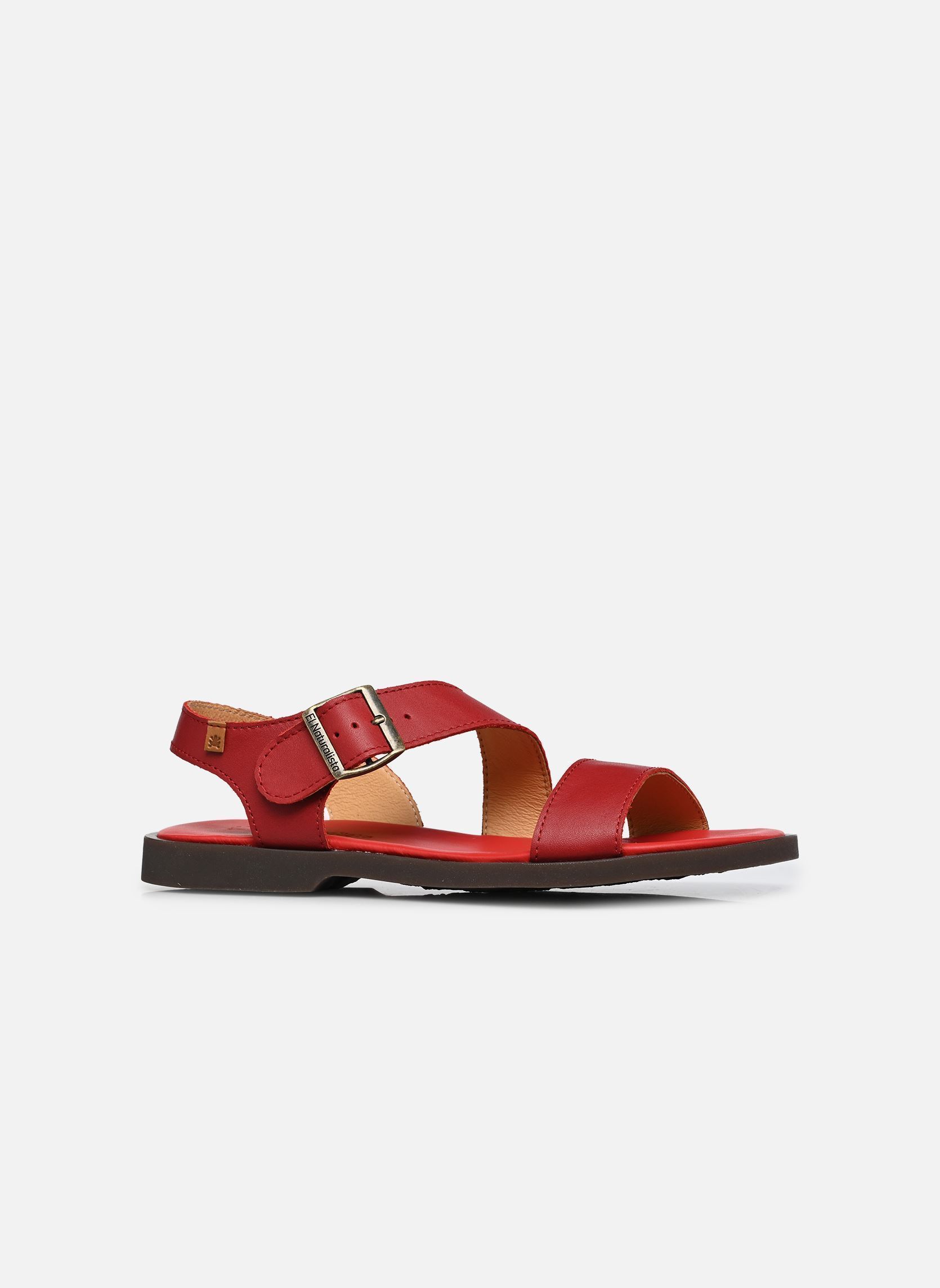 Platte sandalen ARENISCA N5887 dames rood El Naturalista Platte sandalen ARENISCA N5887 dames rood SOFT NAPPA ROSSO