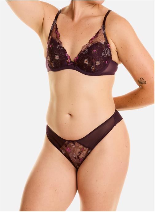 Pomm'Poire Culottes Tanga prune Santal femme violet