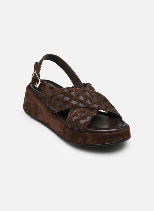 Georgia Rose Sandalen met sleehak en plateau Milan dames bruin