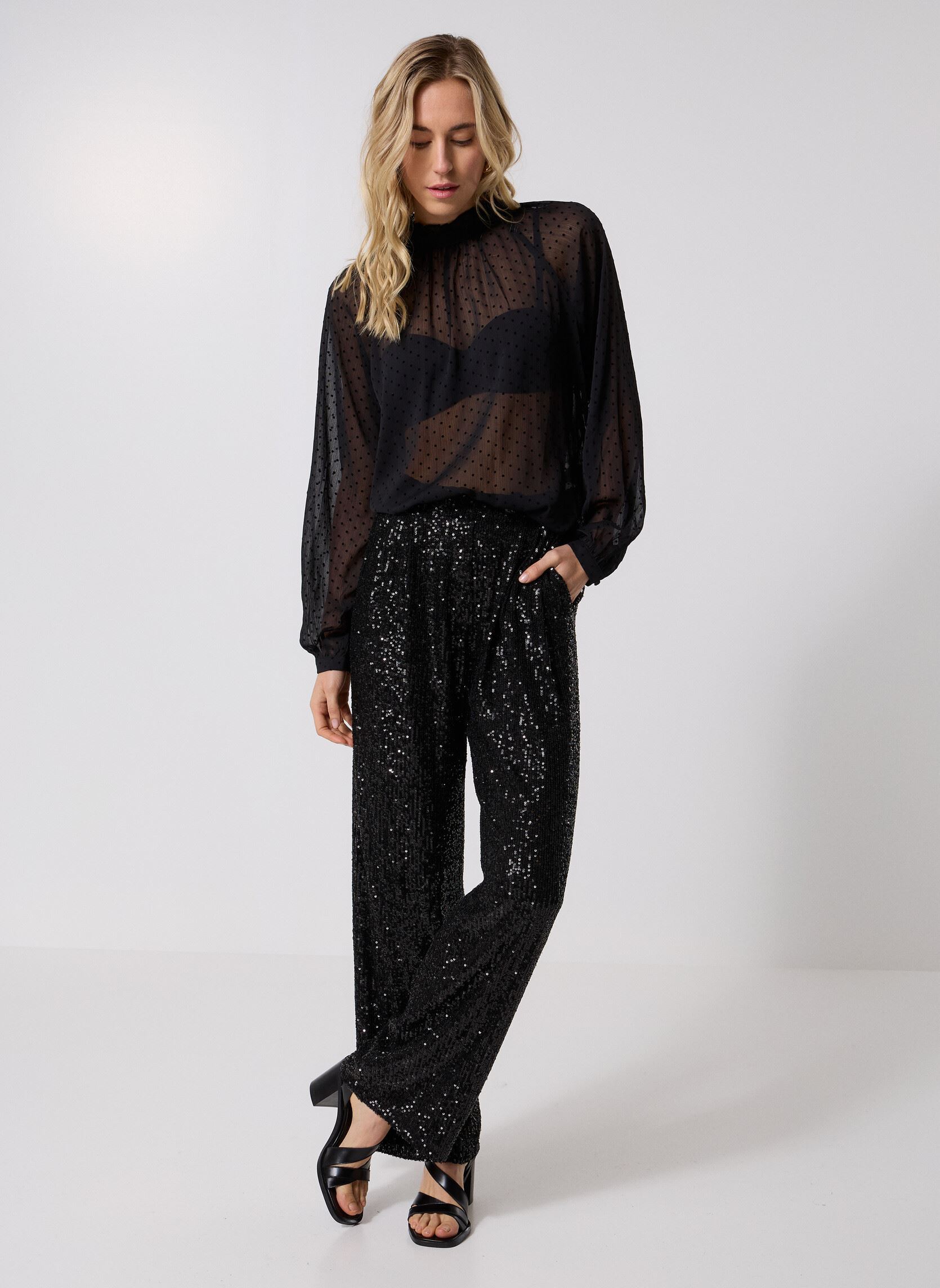 Blouses met lange mouwen Tailly dames zwart Grace & Mila Blouses met lange mouwen Tailly dames zwart Noir