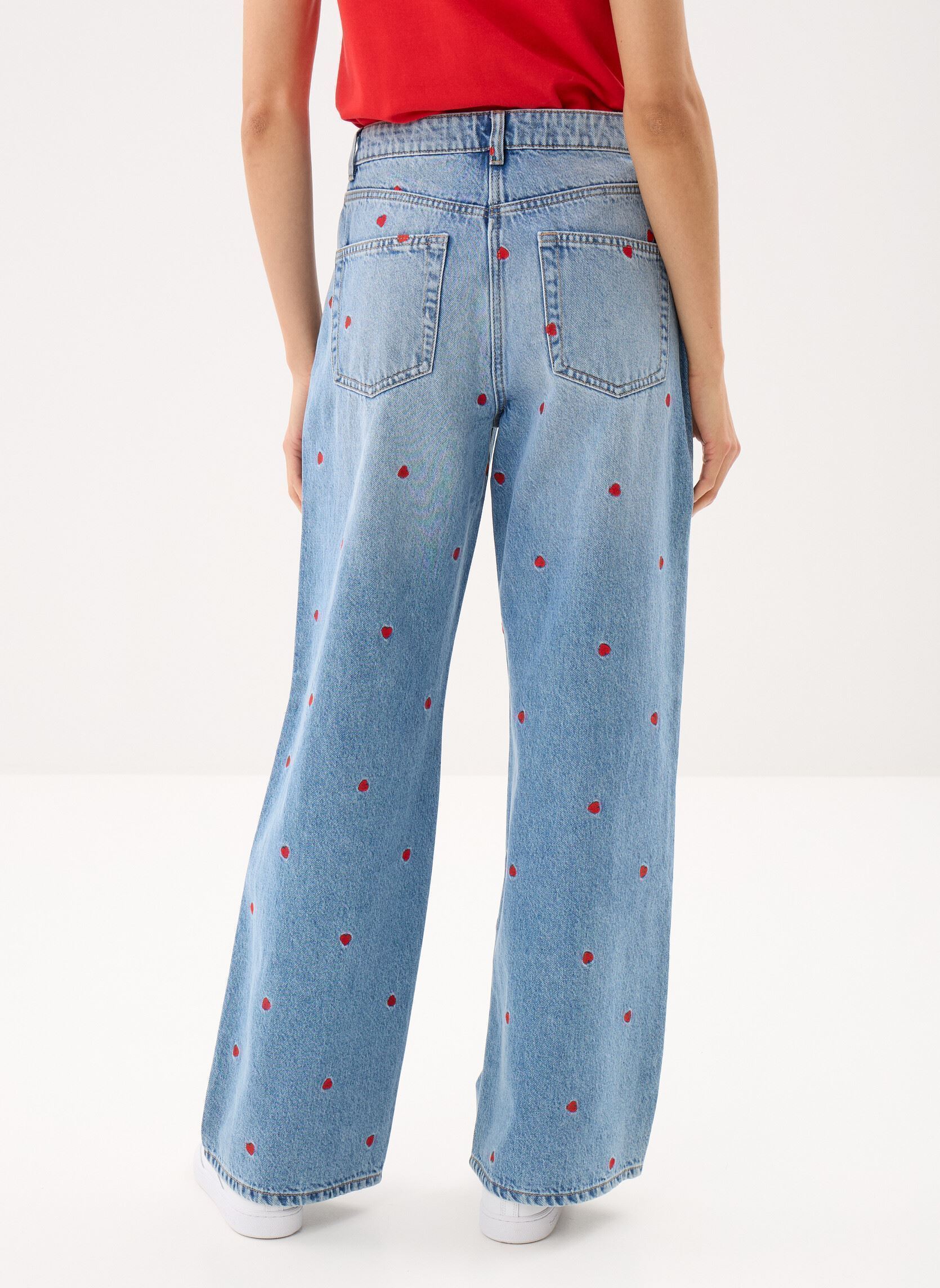 Jeans large PWIDE-CŒUR femme bleu MADE BY Jeans large PWIDE-CŒUR femme bleu DENIM DOUBLE STONE