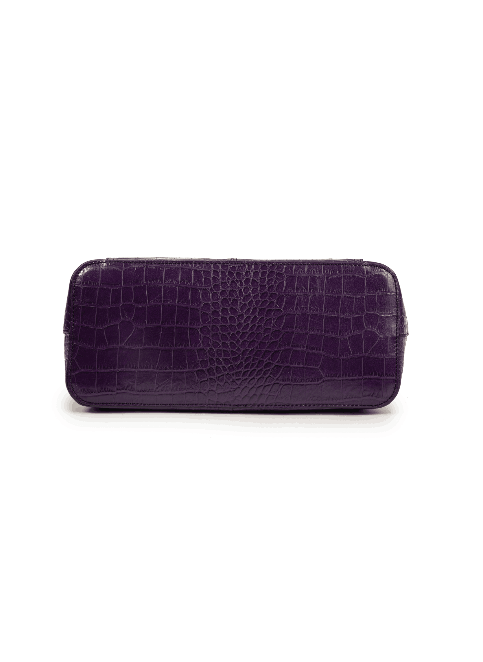 Sac Cabas Violet En Cuir Et Tissu HEYTENS - Motif Floral - Cousu Main - Neuf Sans étiquettes