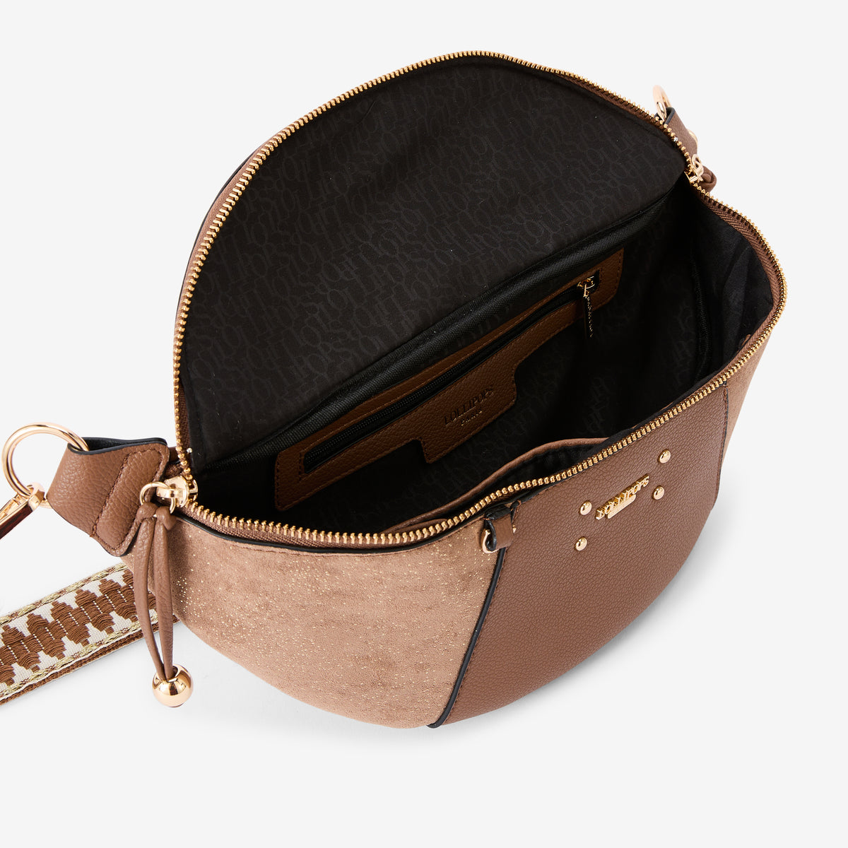 Ceinture Textile ESPRIT Taupe Avec Perles à Nouer - Taille M - Occasion Très Bon état
