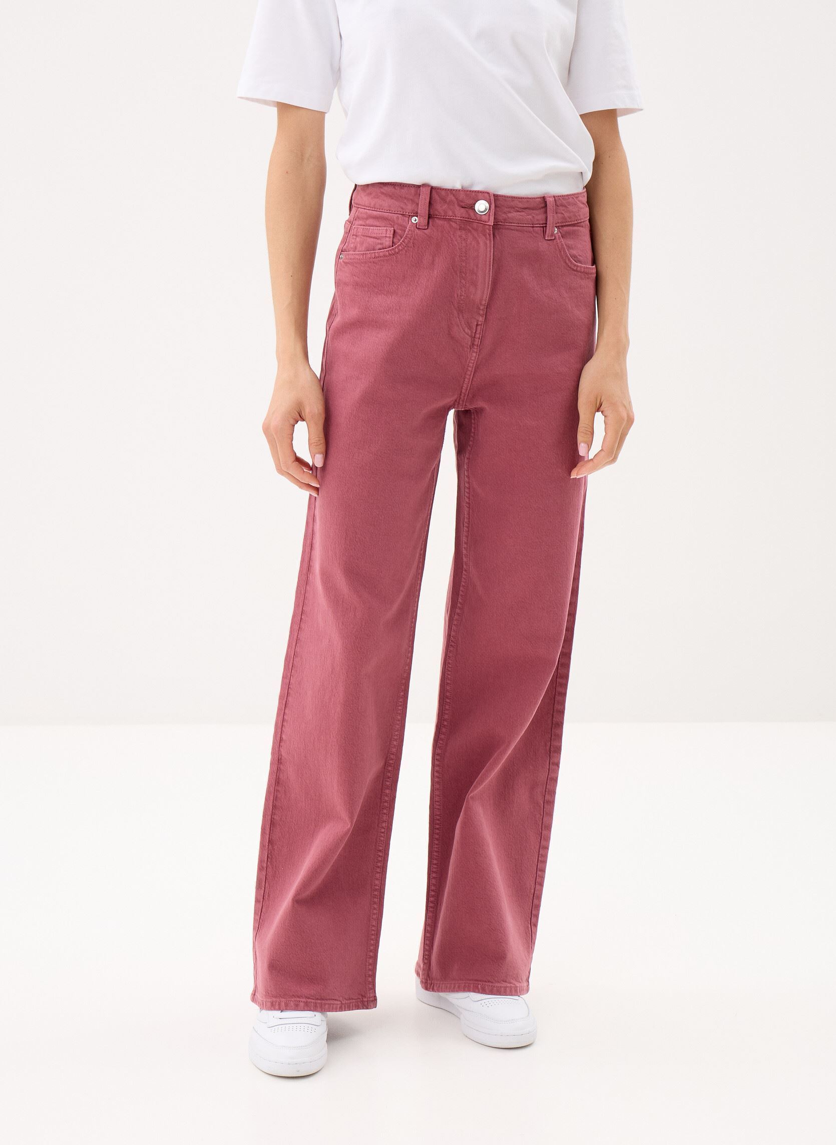 Wijde jeans / Flared Jeans PWIDY dames roze MADE BY Wijde jeans / Flared Jeans PWIDY dames roze ROSE WINE