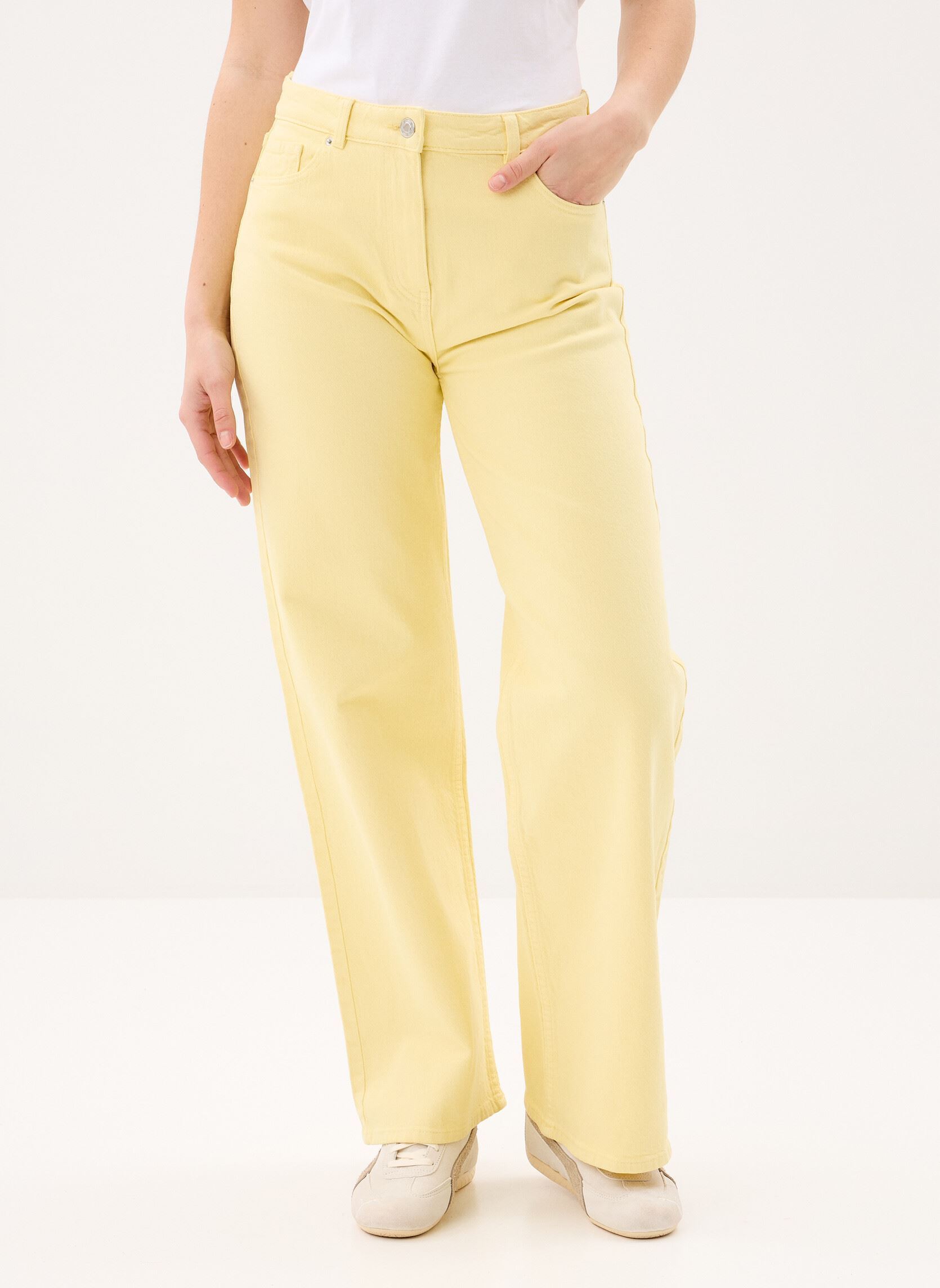 Wijde jeans / Flared Jeans PWIDY dames geel MADE BY Wijde jeans / Flared Jeans PWIDY dames geel LEMON MERINGUE