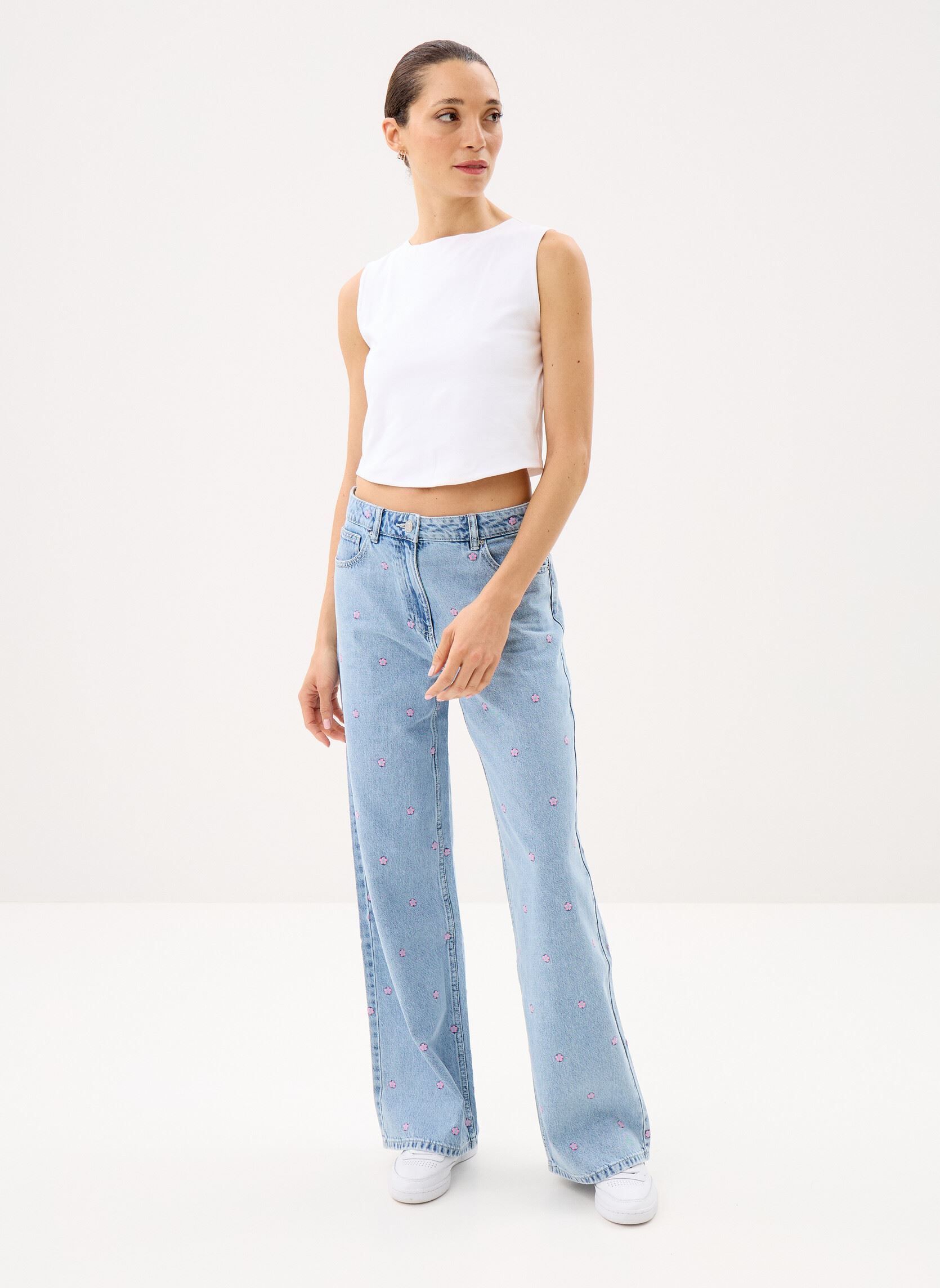 Wijde jeans / Flared Jeans PWIDE-BROD dames blauw MADE BY Wijde jeans / Flared Jeans PWIDE-BROD dames blauw BROD-DEHO-B