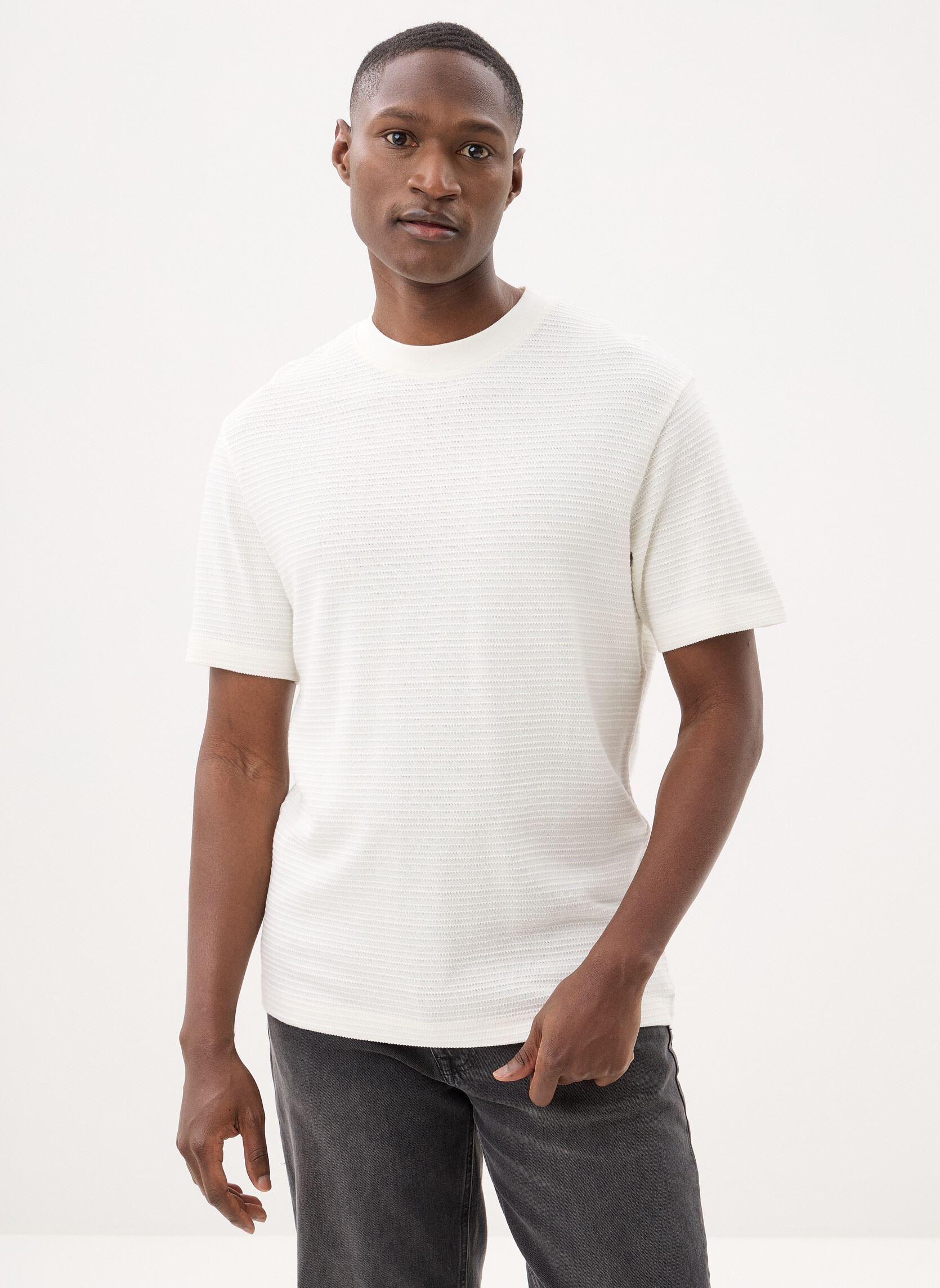Camisetas de manga corta THEO hombre blanco Marvin&Co Camisetas de manga corta THEO hombre blanco Coconut Milk