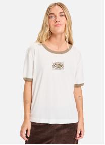 Tee-shirts Ringer Screen femme blanc Quiksilver Tee-shirts Ringer Screen femme blanc Blanc