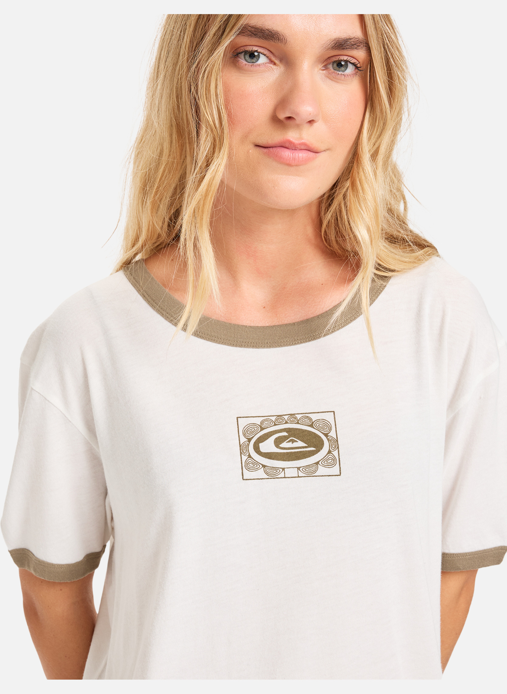 Tee-shirts Ringer Screen femme blanc Quiksilver Tee-shirts Ringer Screen femme blanc Blanc