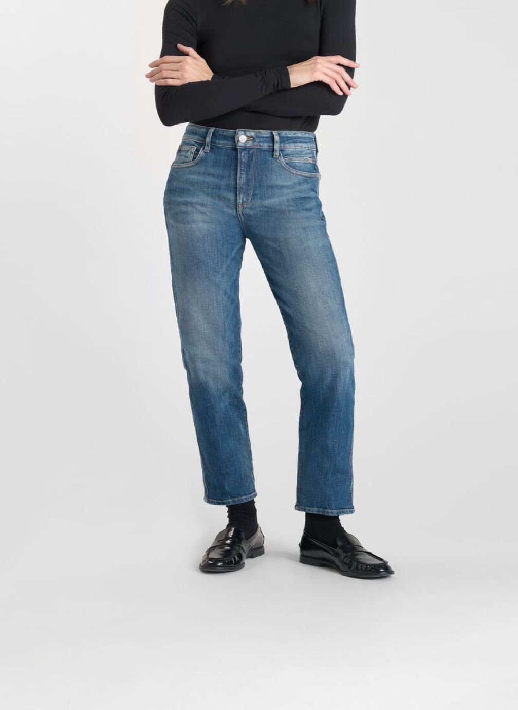 Jeans droit Jeans droite 400/17 mom Blue femme bleu Le temps des cerises Jeans droit Jeans droite 400/17 mom Blue femme bleu Bleu