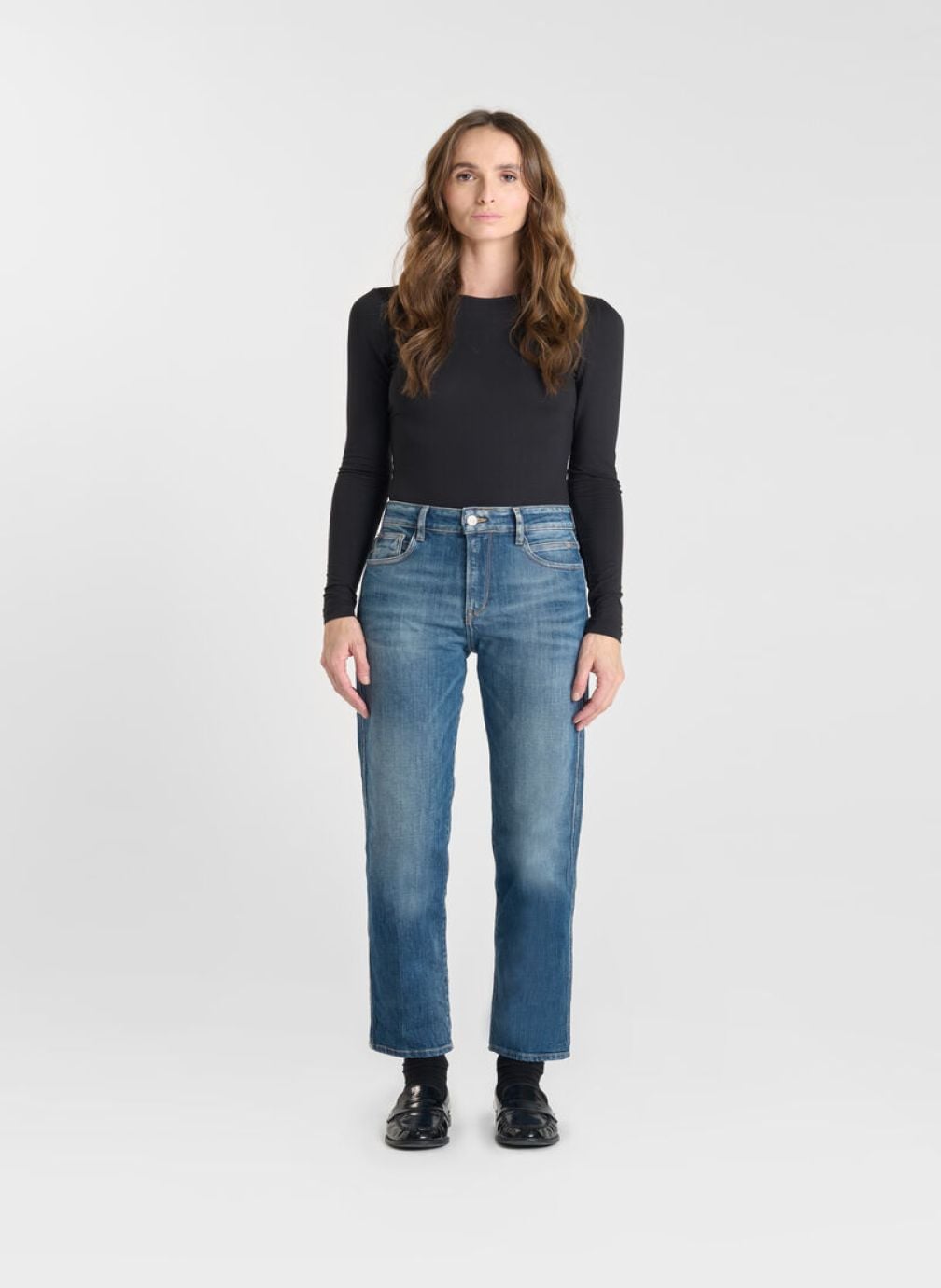 Jeans droit Jeans droite 400/17 mom Blue femme bleu Le temps des cerises Jeans droit Jeans droite 400/17 mom Blue femme bleu Bleu