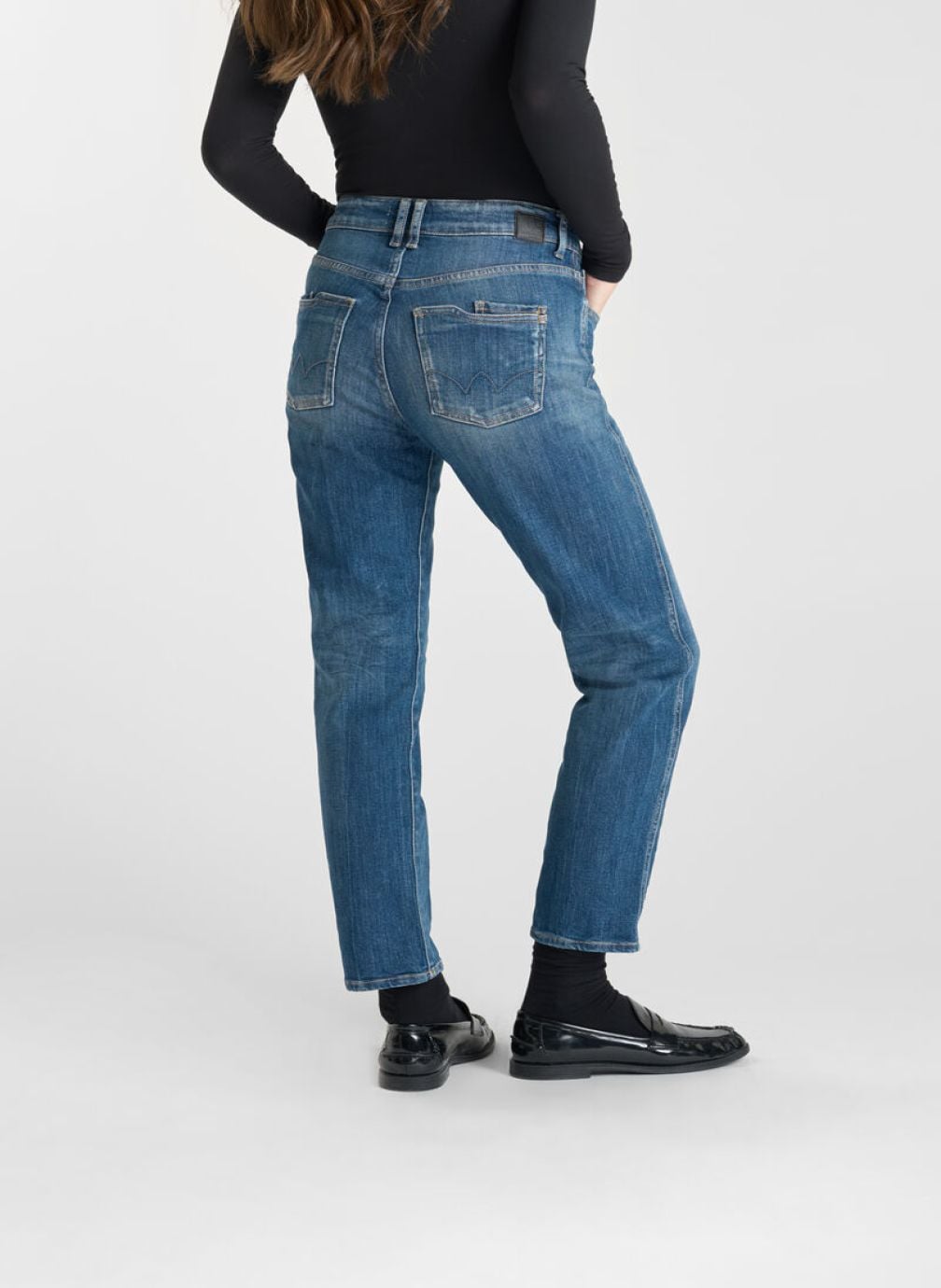 Jeans droit Jeans droite 400/17 mom Blue femme bleu Le temps des cerises Jeans droit Jeans droite 400/17 mom Blue femme bleu Bleu