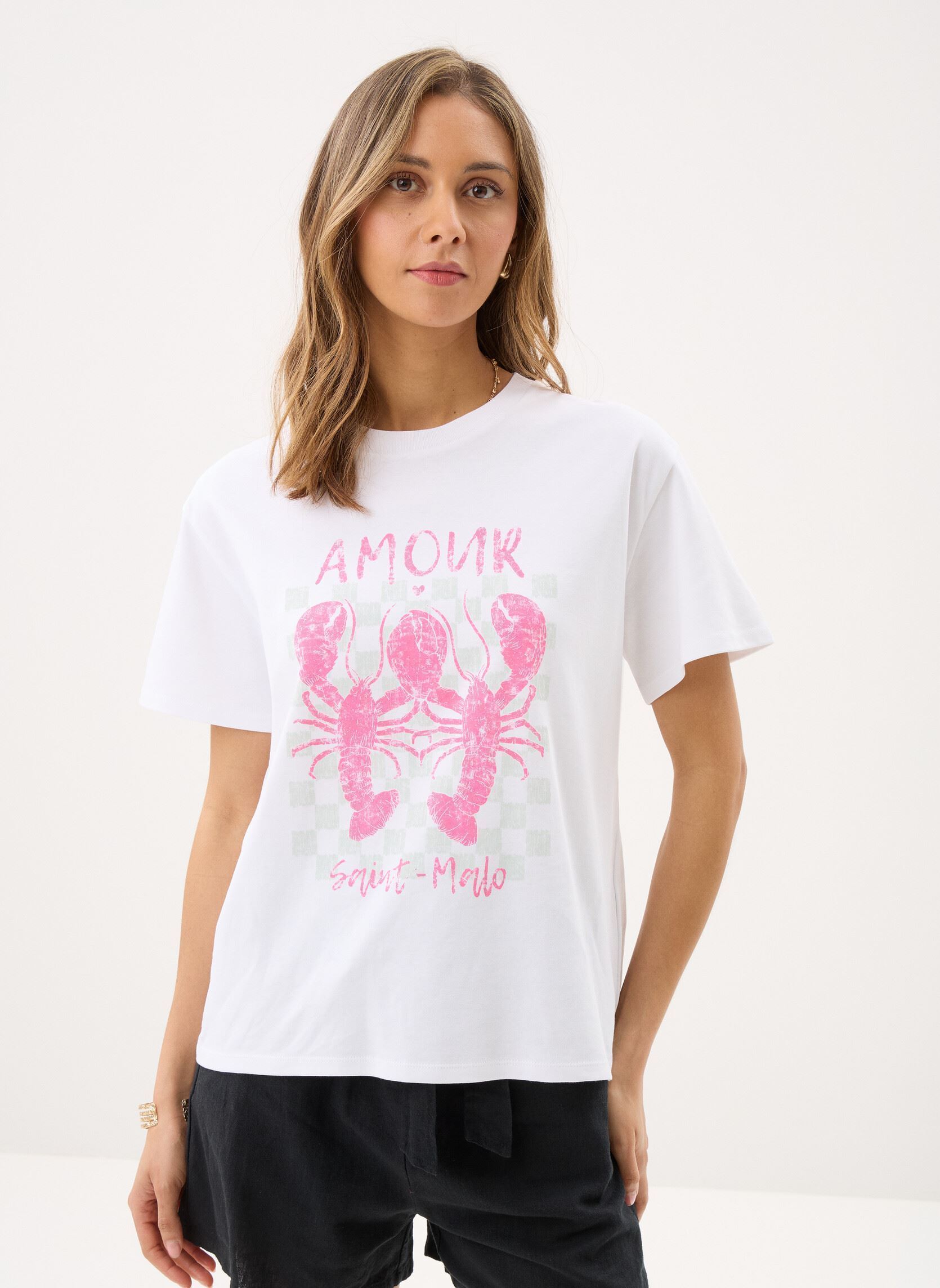 Kurzarm-T-Shirts THELMA damen weiß Georgia Rose Kurzarm-T-Shirts THELMA damen weiß ART_LOBSTER_BLANC